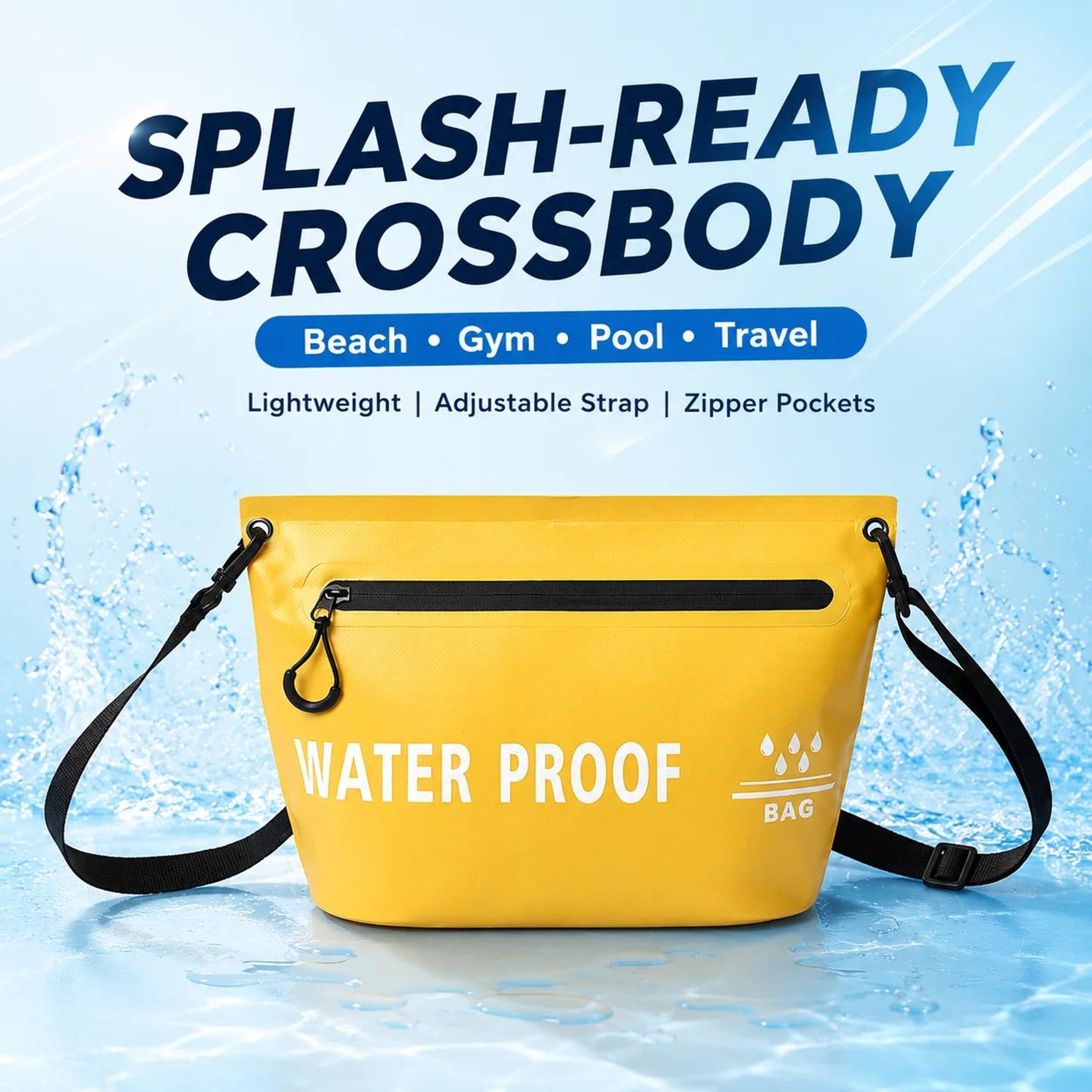 waterproof dry bag travel handbag – splash-resistant crossbody wash bag for swimming, kayaking, camping & beach trips