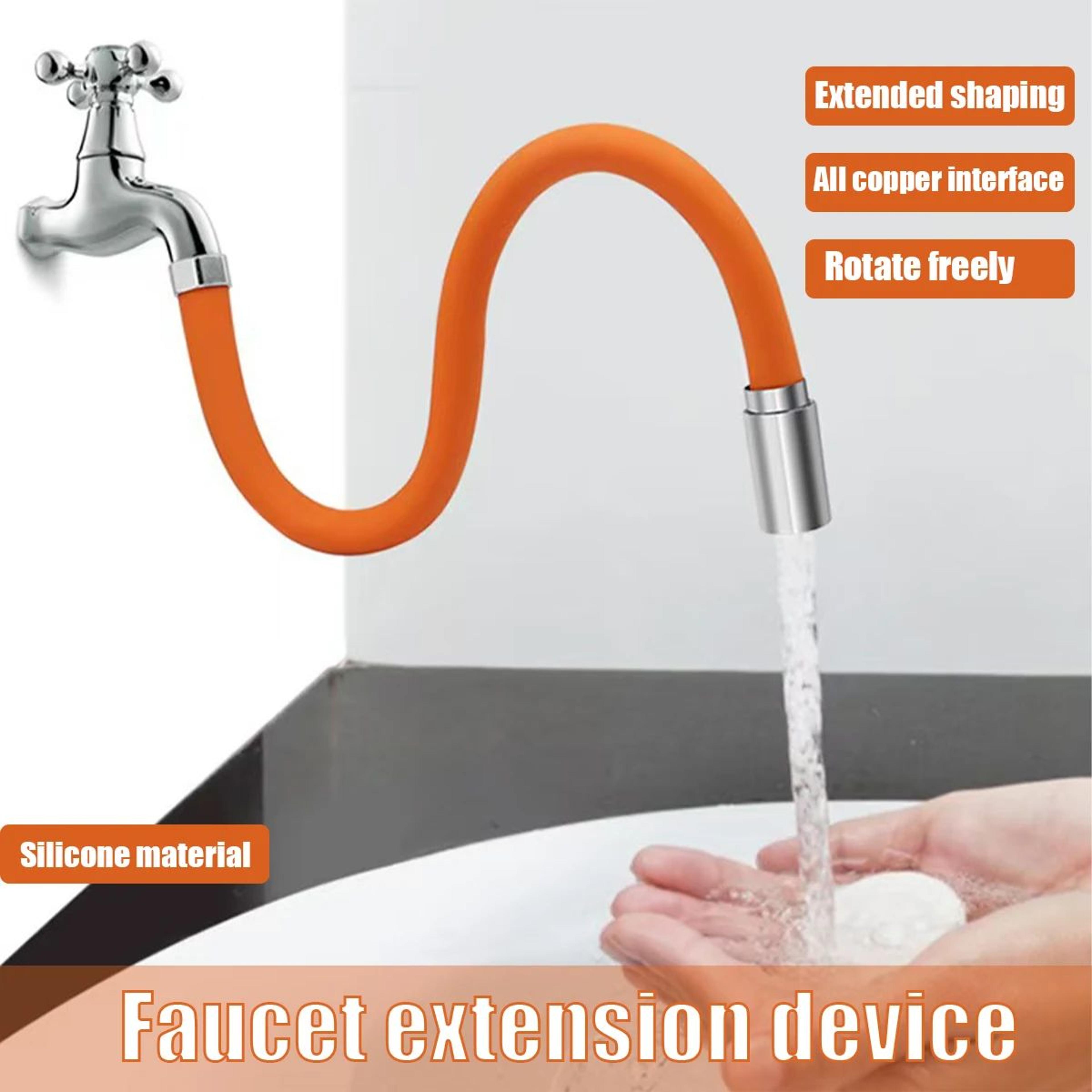 360° rotating kitchen faucet extender – universal flexible silicone tap hose with splash filter for sink & bathroom fauc