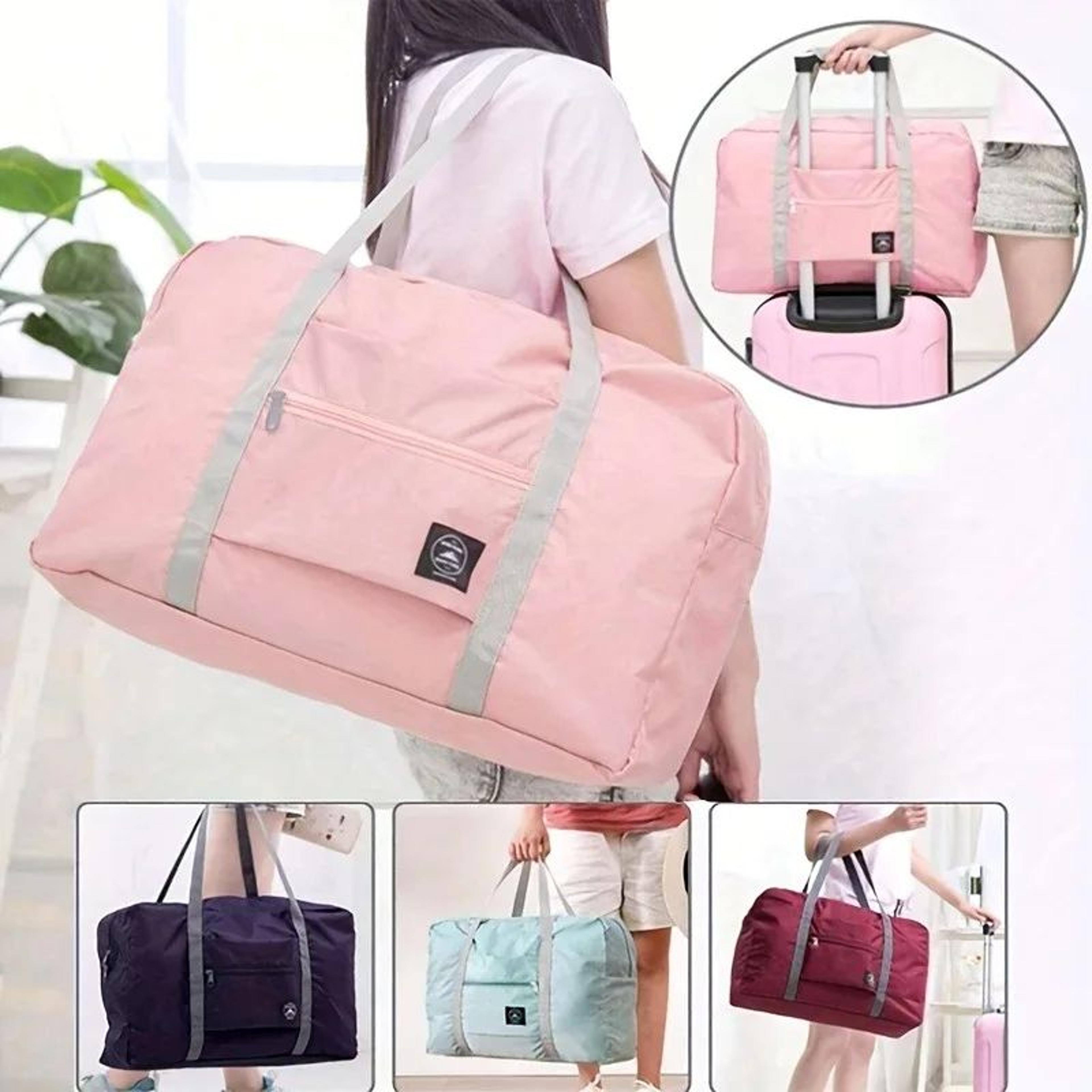 foldable expandable travel luggage bag – large capacity nylon carry-on tote for weekend trips, gym & sports