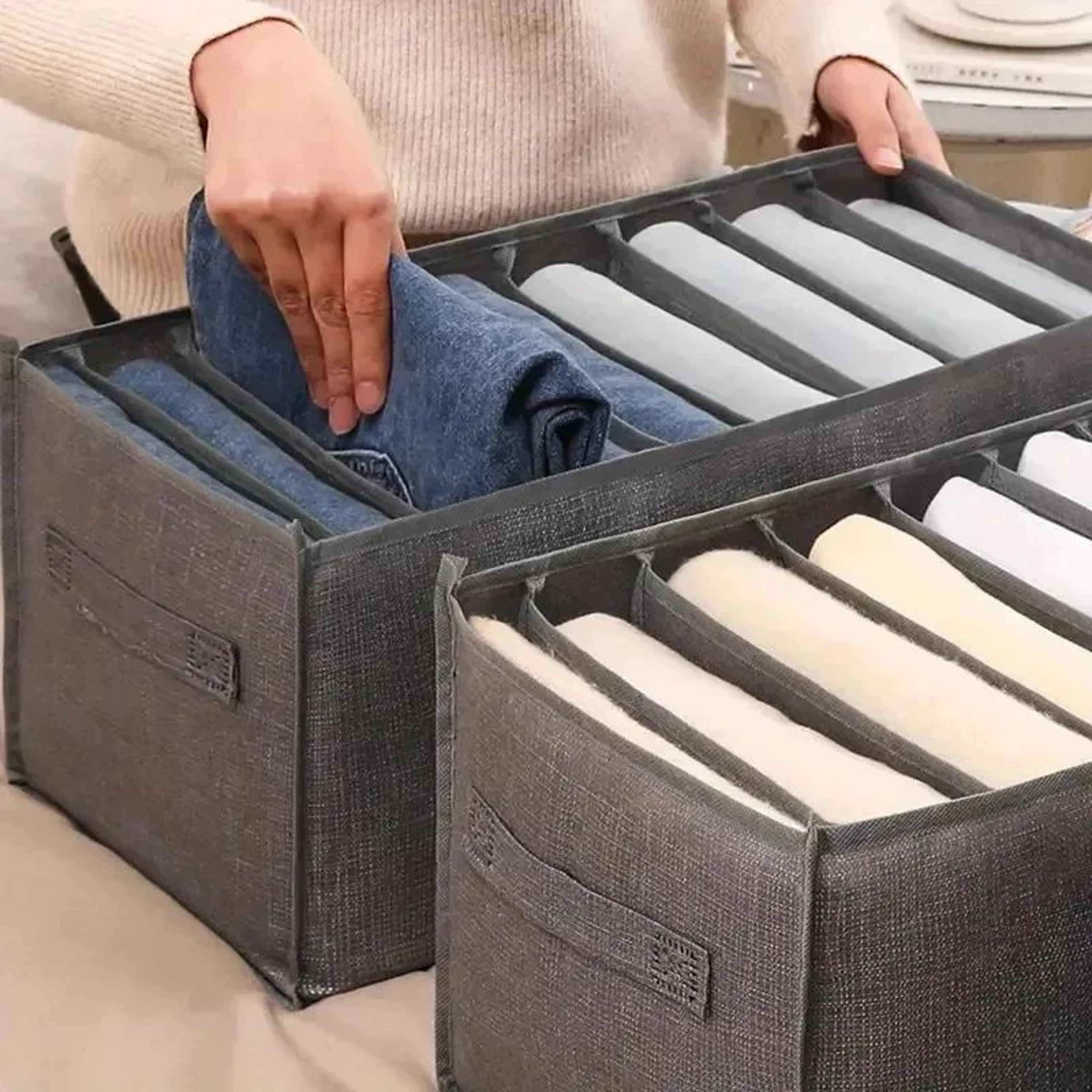 foldable jeans pants storage box – wardrobe clothes organizer for jeans, t-shirts, underwear, bras & socks
