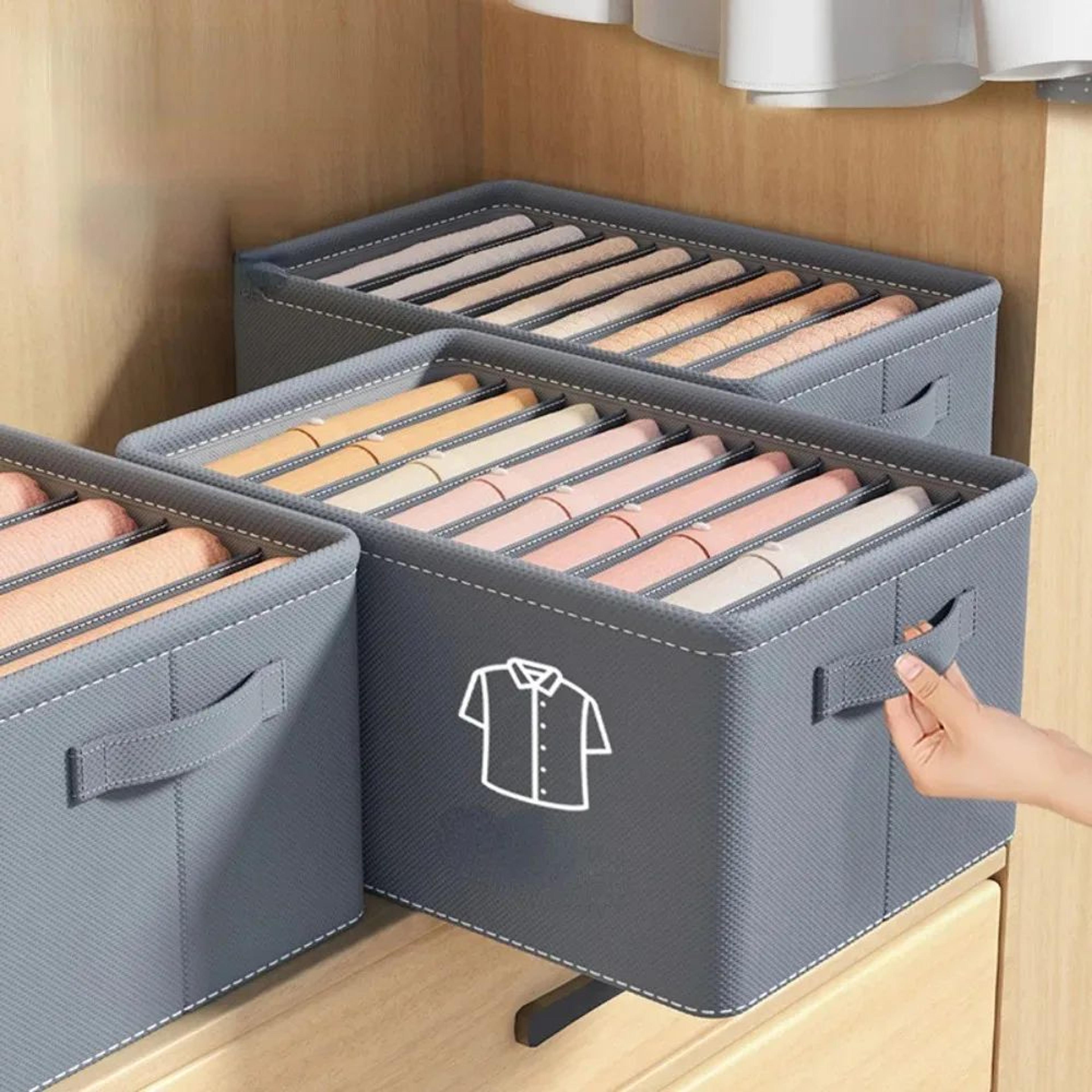 canvas clothes organizer storage box – foldable wardrobe drawer organizer for jeans, underwear, bras, socks & clothing