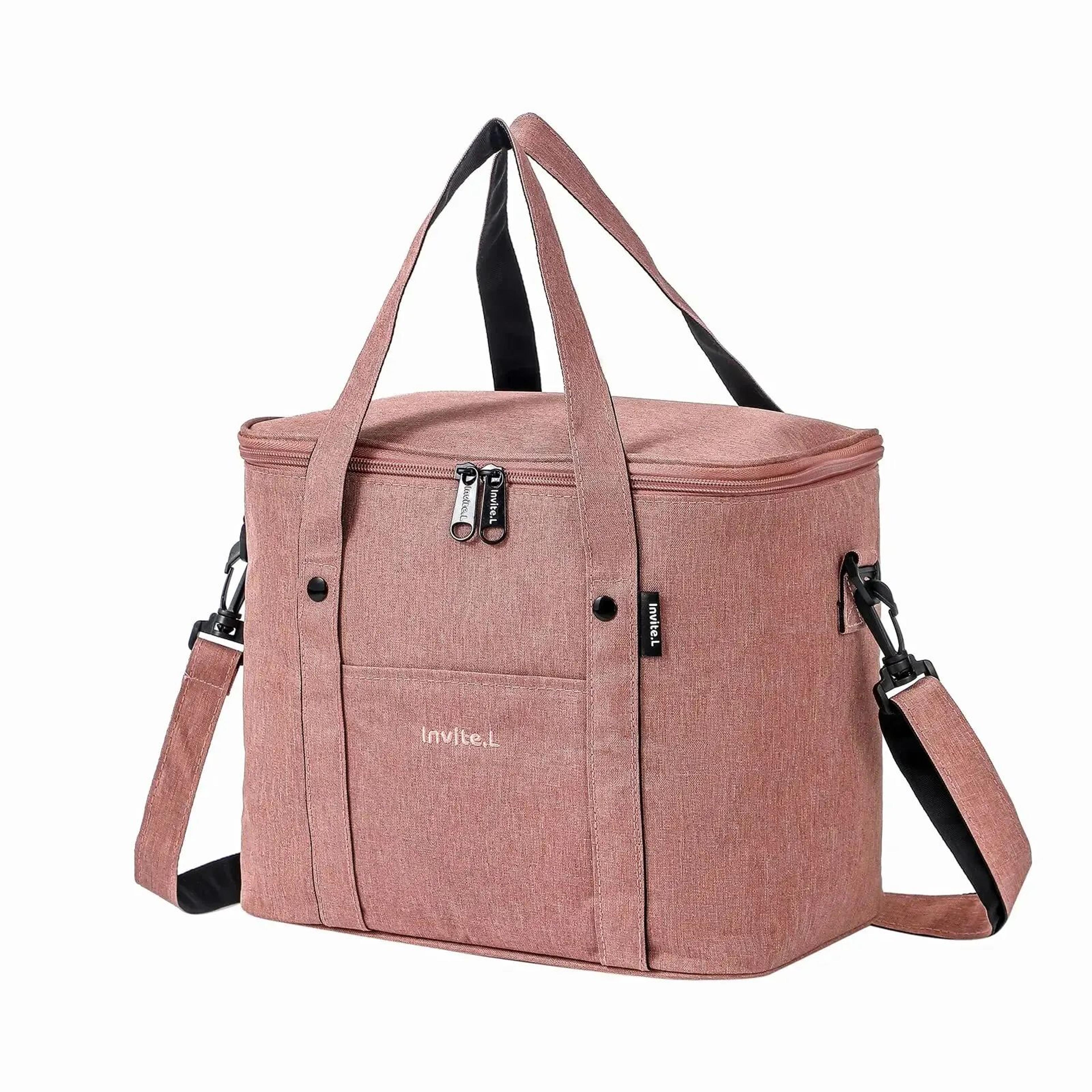 large insulated lunch bag with shoulder strap – reusable oxford lunch cooler tote for work, office, picnic & travel
