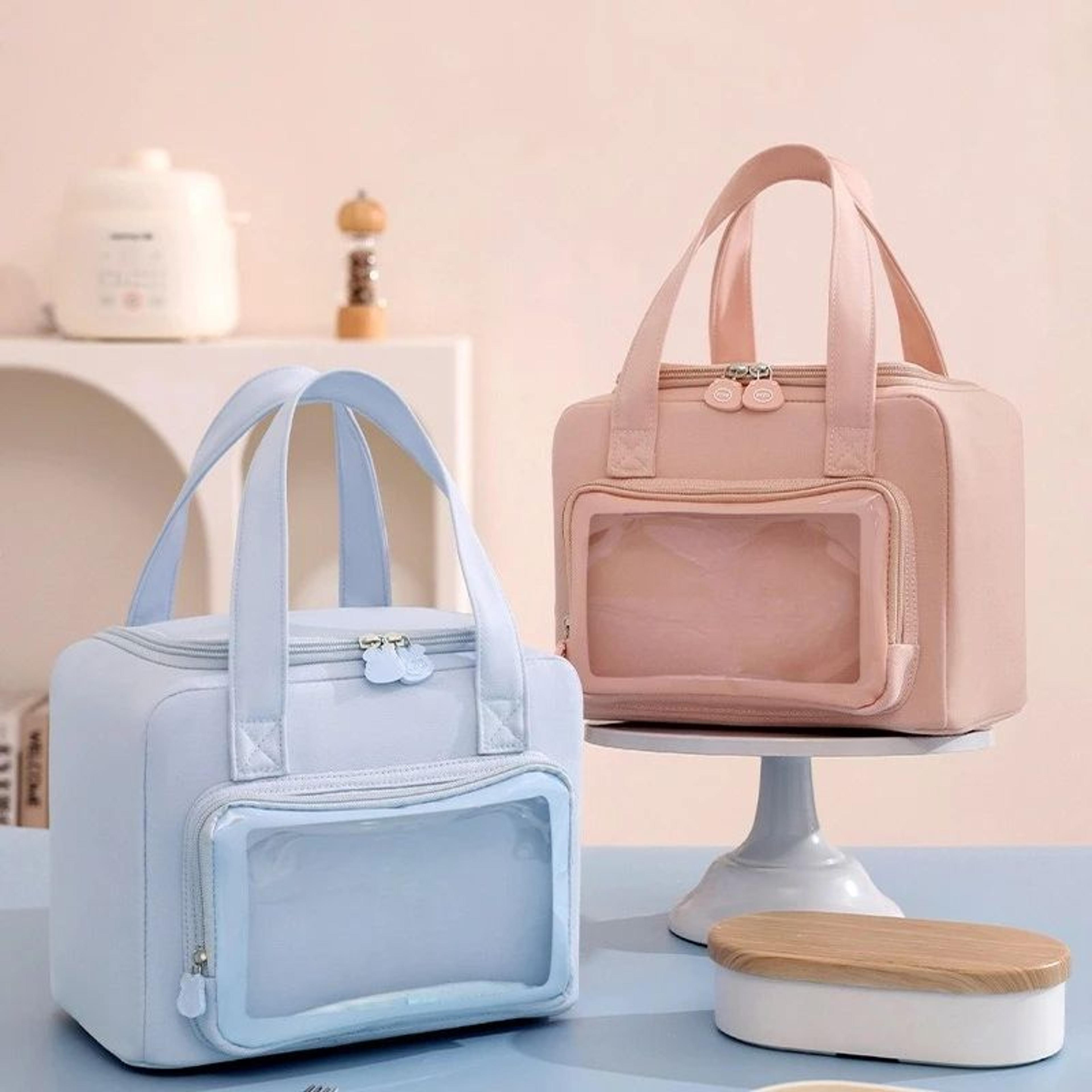8l cartoon insulated lunch tote bag – large capacity oxford cloth lunch box bag for school, picnic, beach & travel