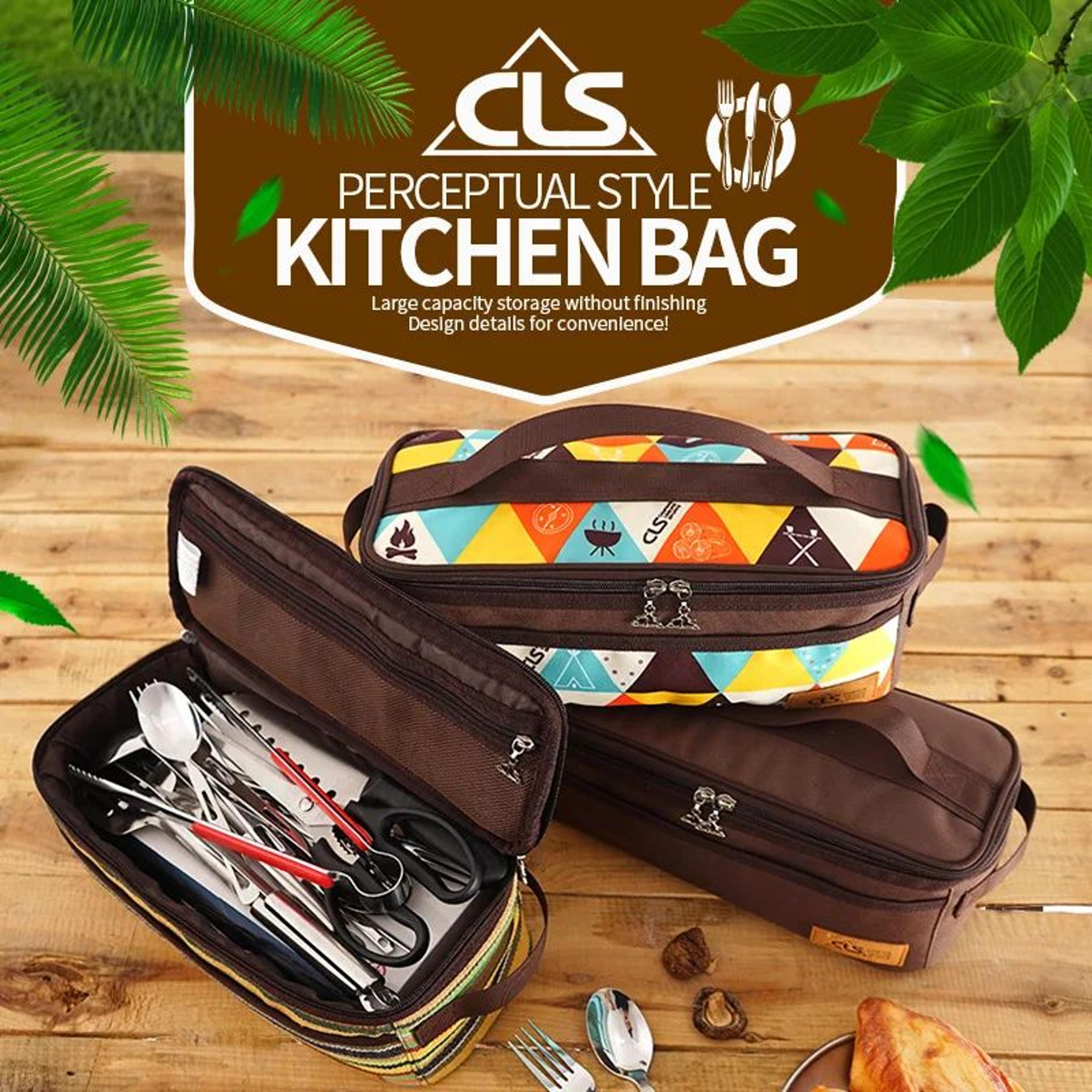 travel cutlery storage case – portable camping utensil organizer pouch for chopsticks, spoon, fork & tableware