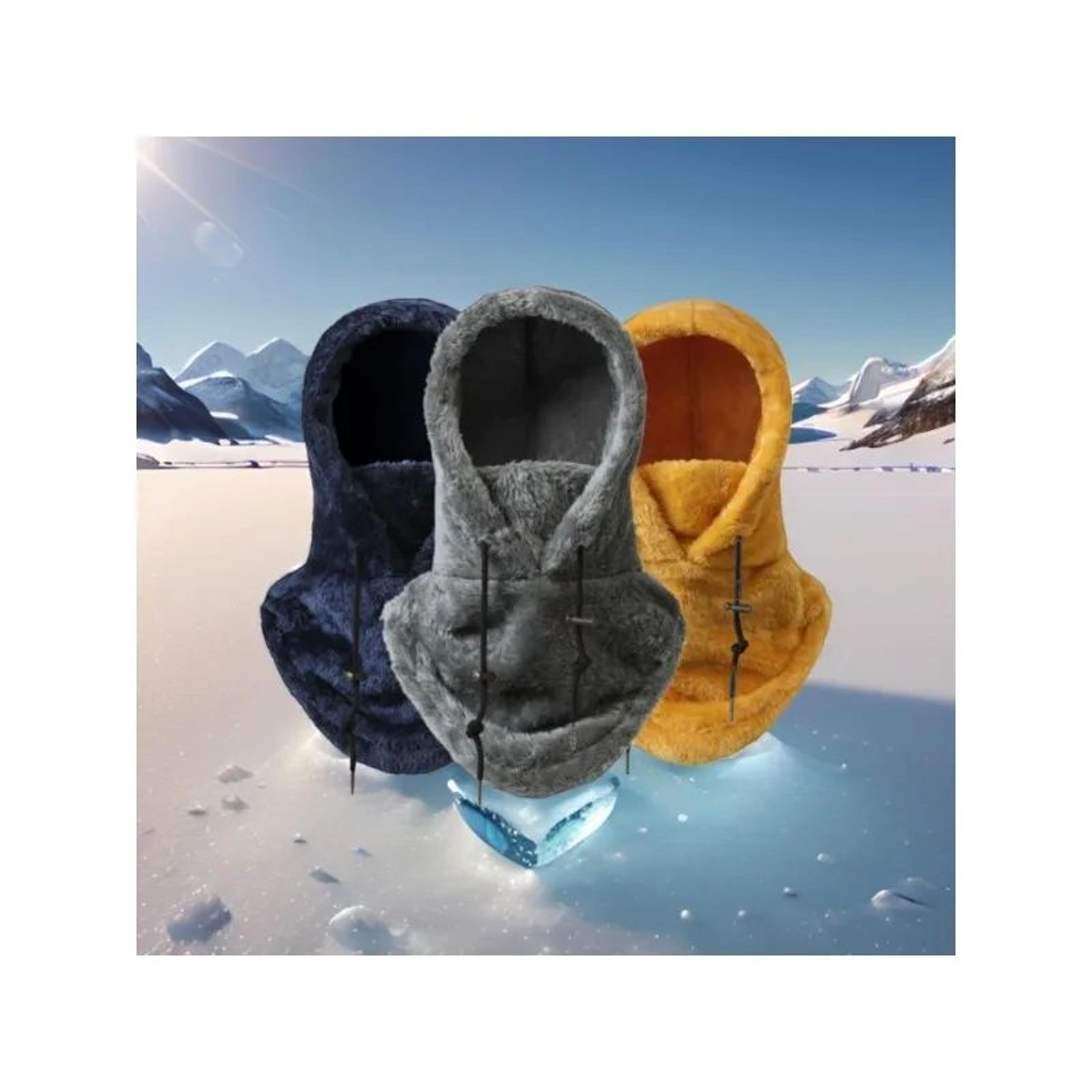 thermal sherpa fleece hood balaclava – windproof adjustable ski mask & cold weather face protector