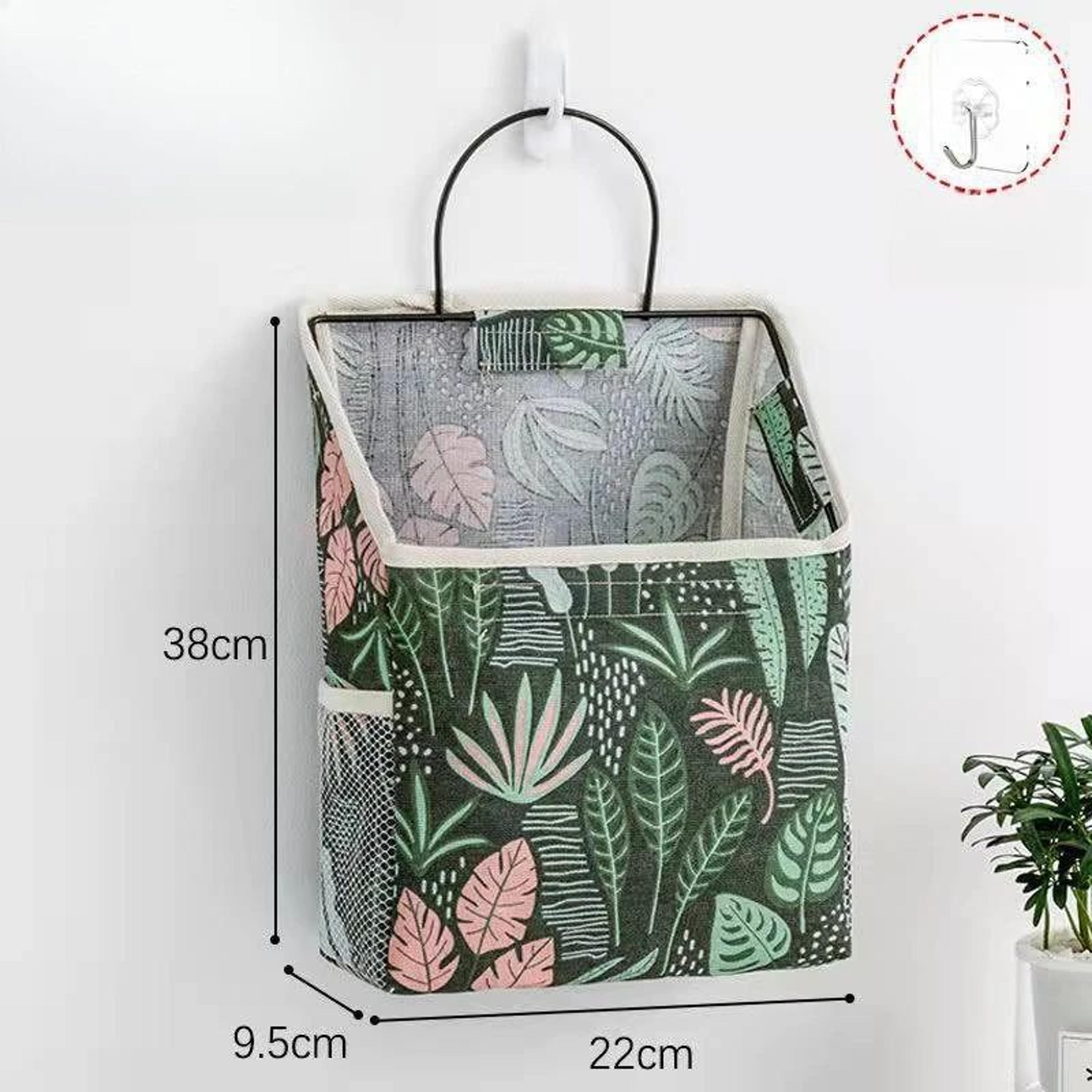 canvas bedside hanging storage organizer – wall mounted dorm bed caddy, door pocket & bathroom storage bag