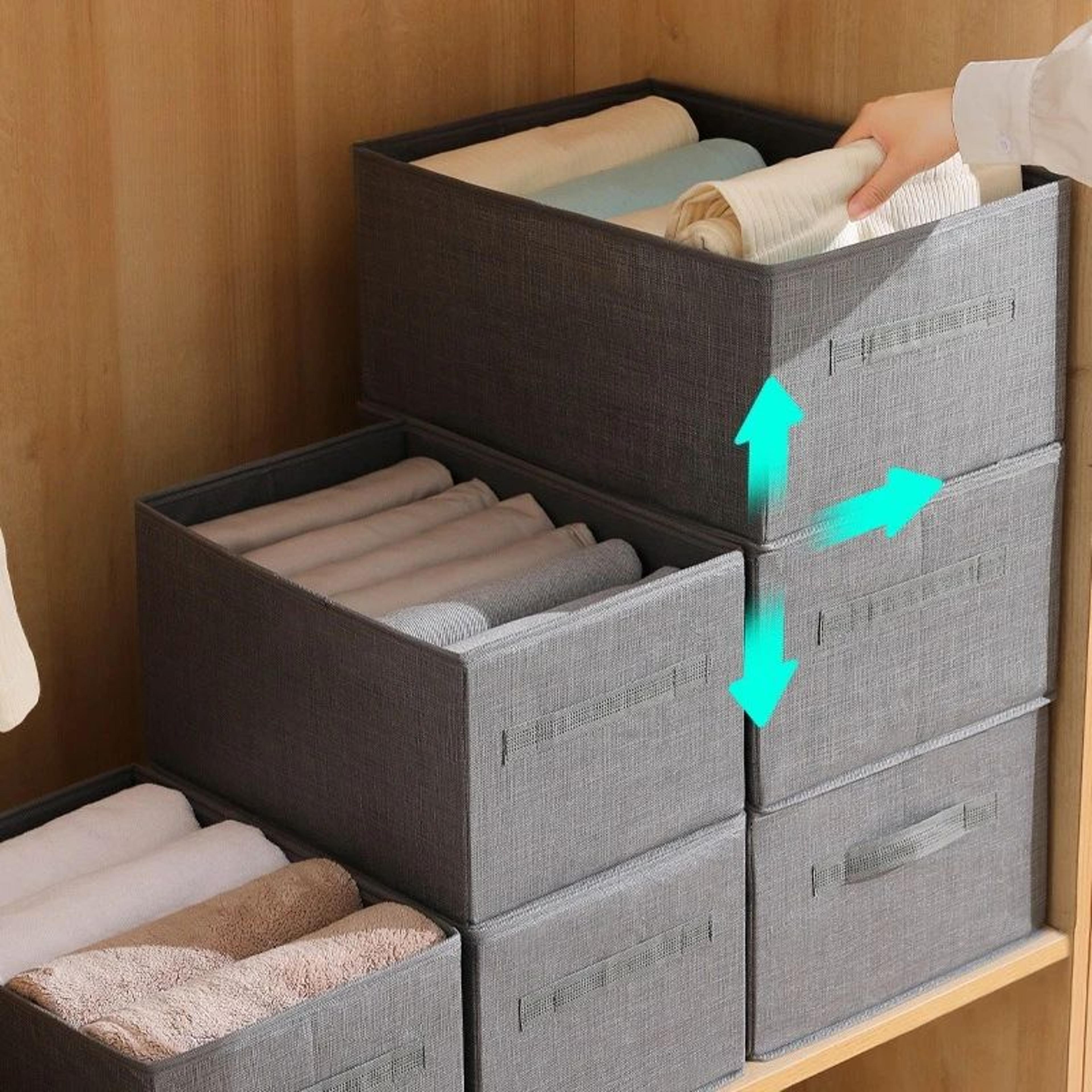 large foldable fabric clothes storage box – drawer organizer bin for jeans, sweaters, wardrobe & closet organization