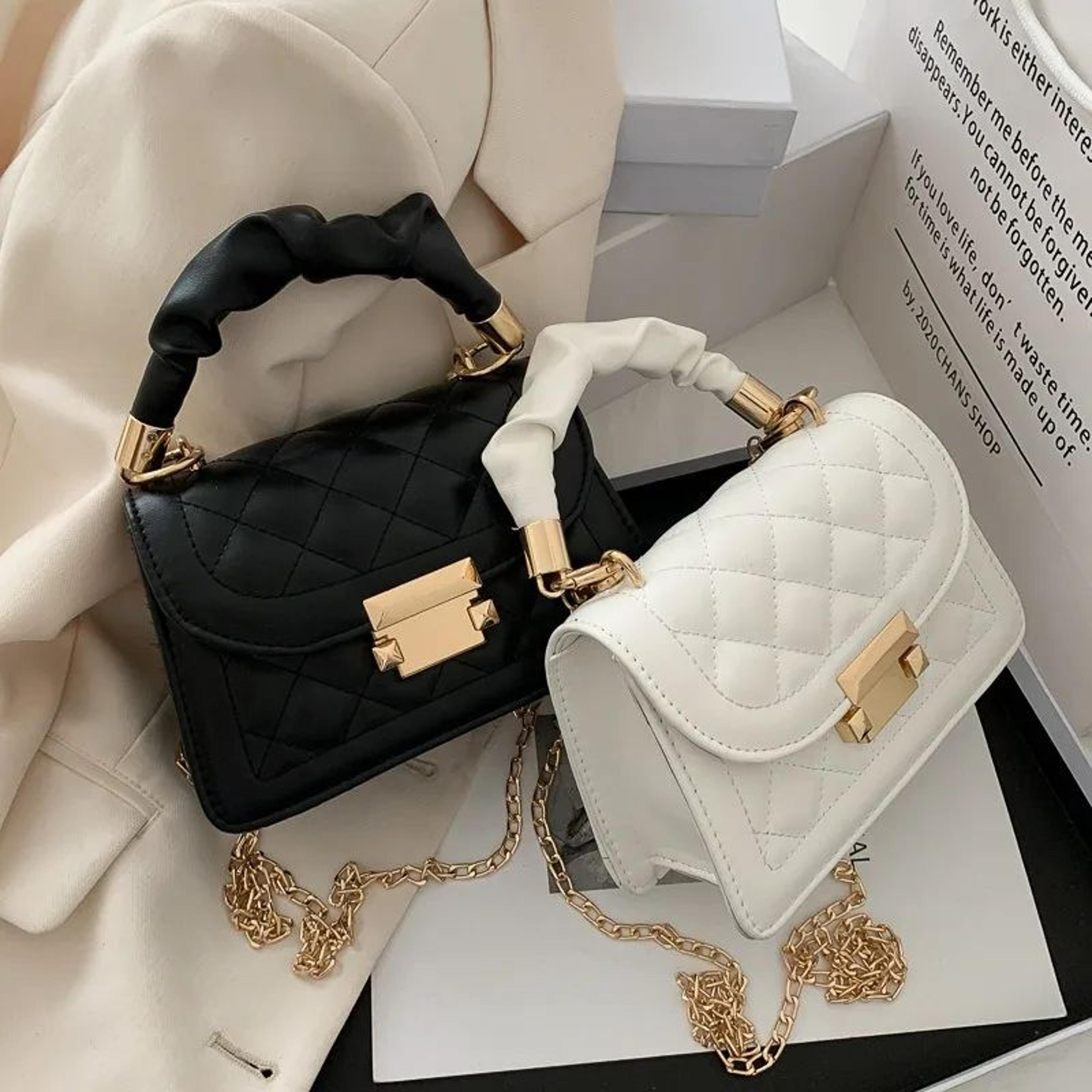 women's classic small square crossbody bag – pu leather chain shoulder purse with zipper pocket