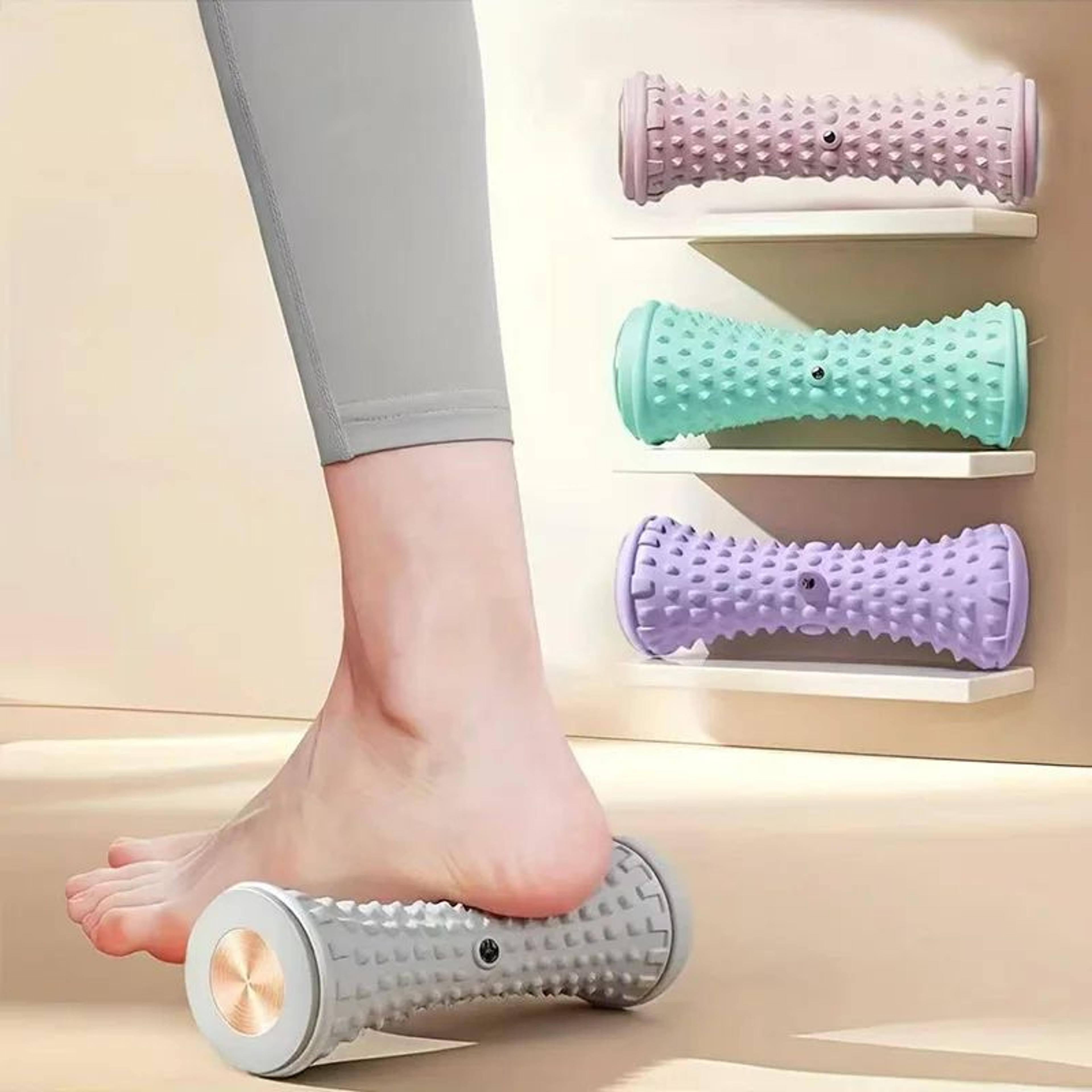 foot massage roller with speed control – deep tissue foot massager for plantar fasciitis, yoga & fitness recovery