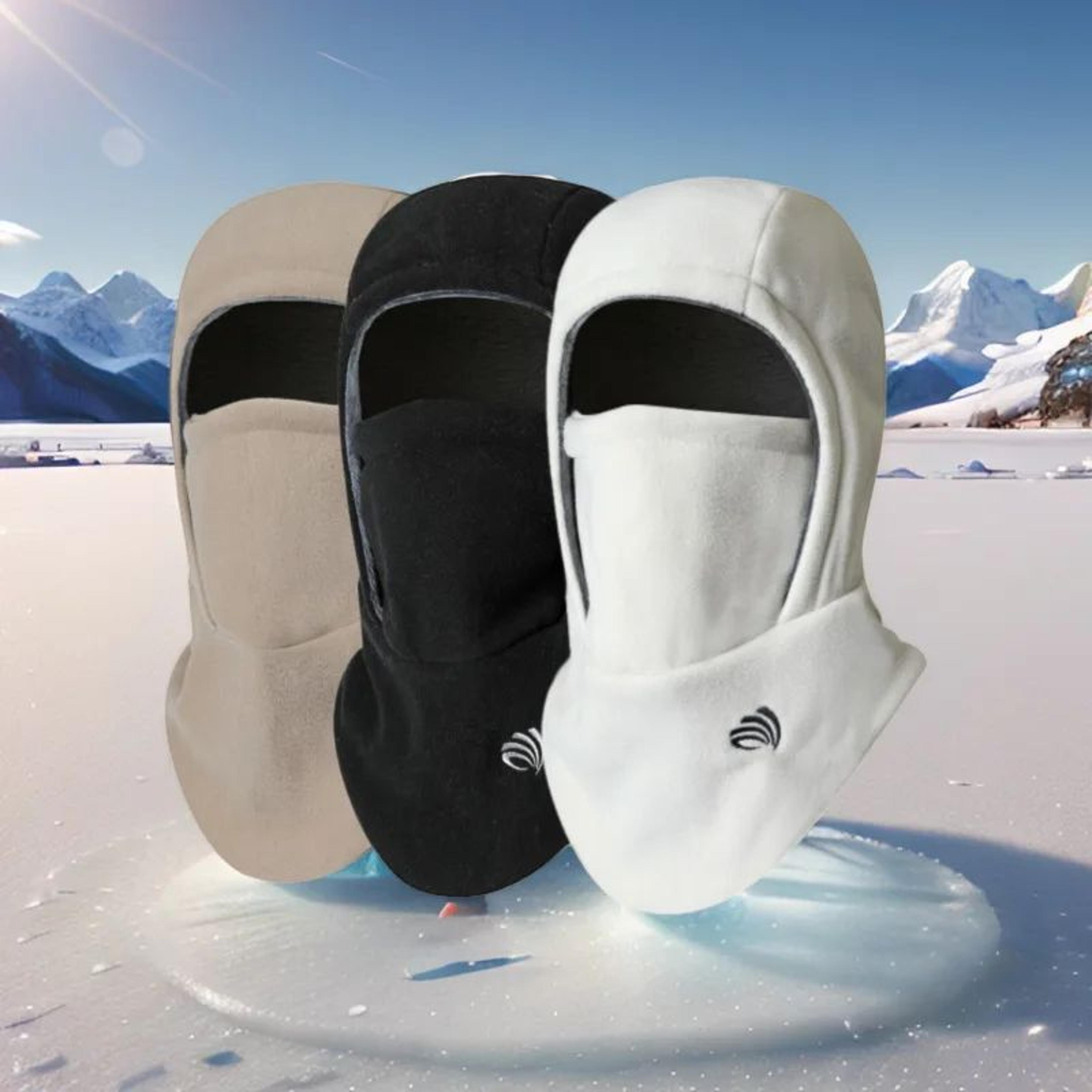 winter fleece balaclava hood – windproof warm face mask, neck gaiter & riding hat for men & women