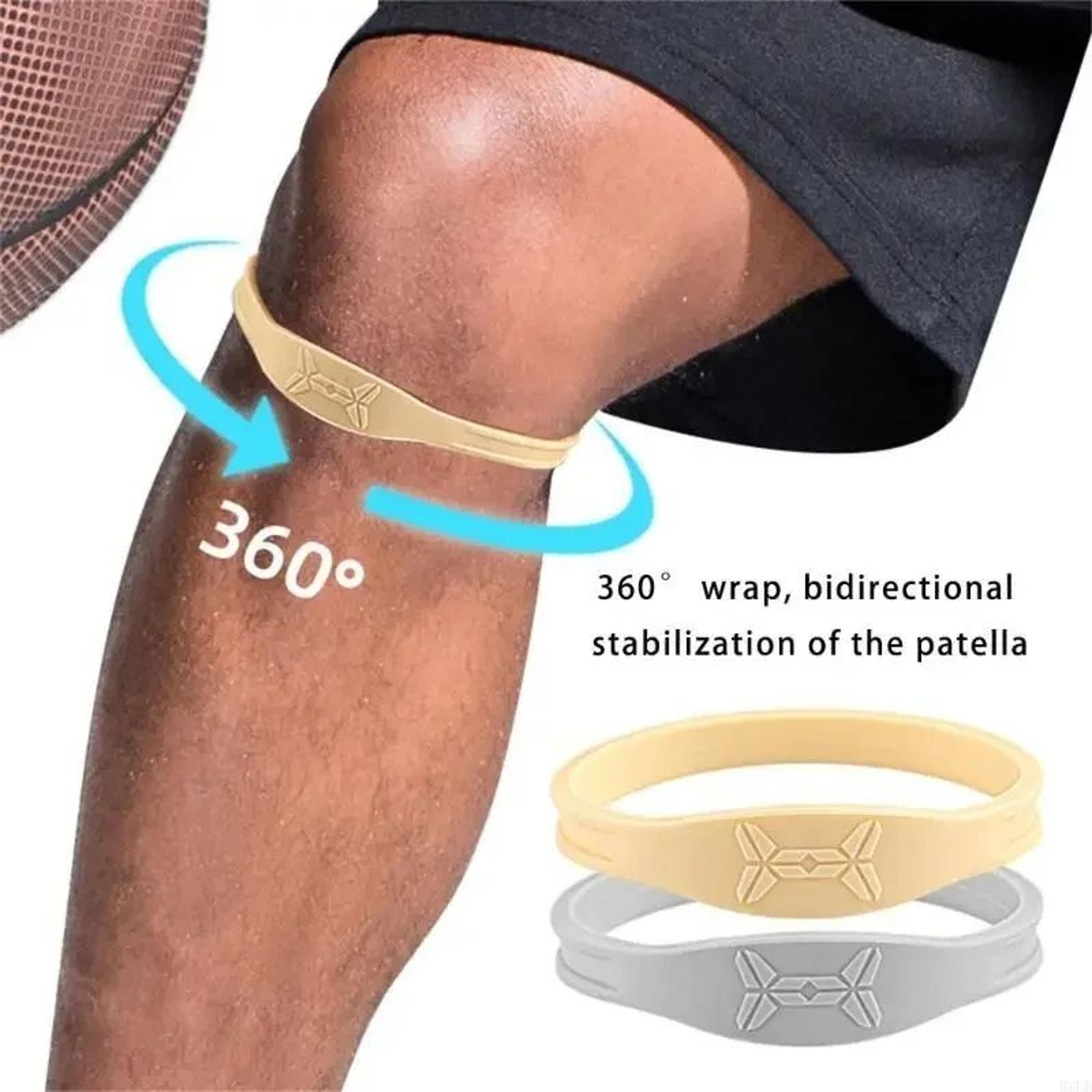 2pcs adjustable patella tendon knee strap – silicone knee support brace for running, basketball & joint pain relief