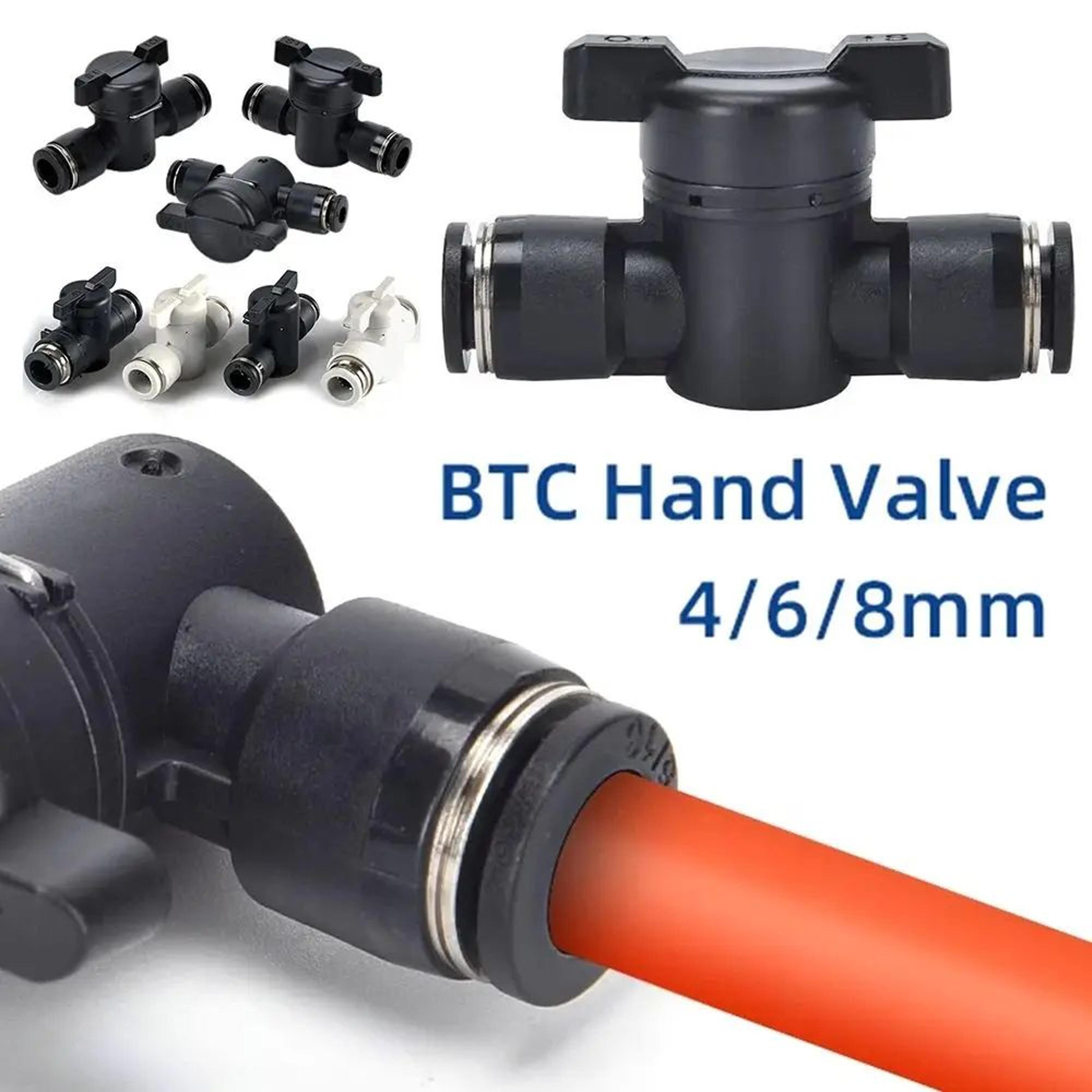 plastic pneumatic hand valve – push-to-connect air flow control ball valve for 4 mm, 6 mm & 8 mm tubing