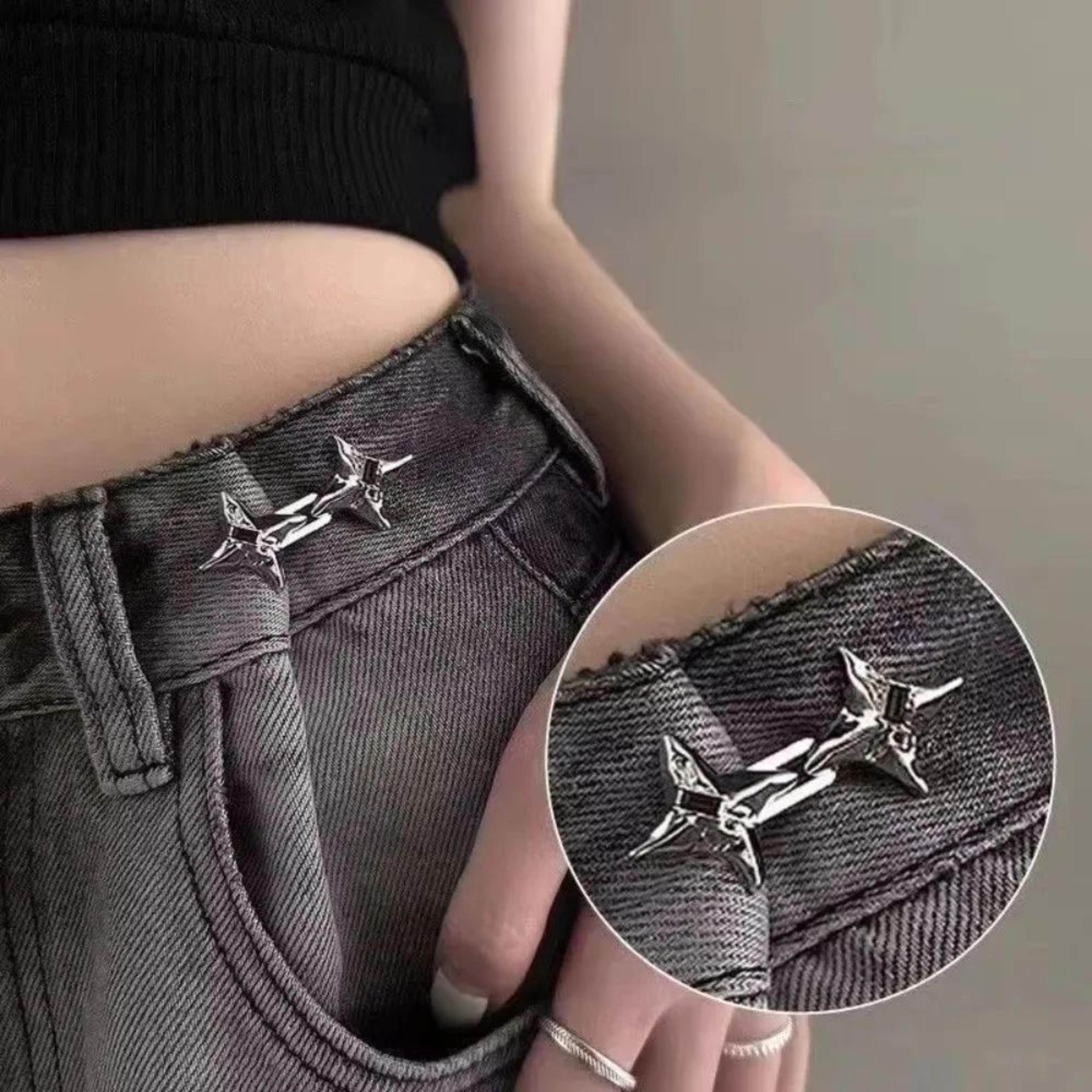 adjustable four-point star jeans waist buttons – no-sew alloy pants waist tightener pins