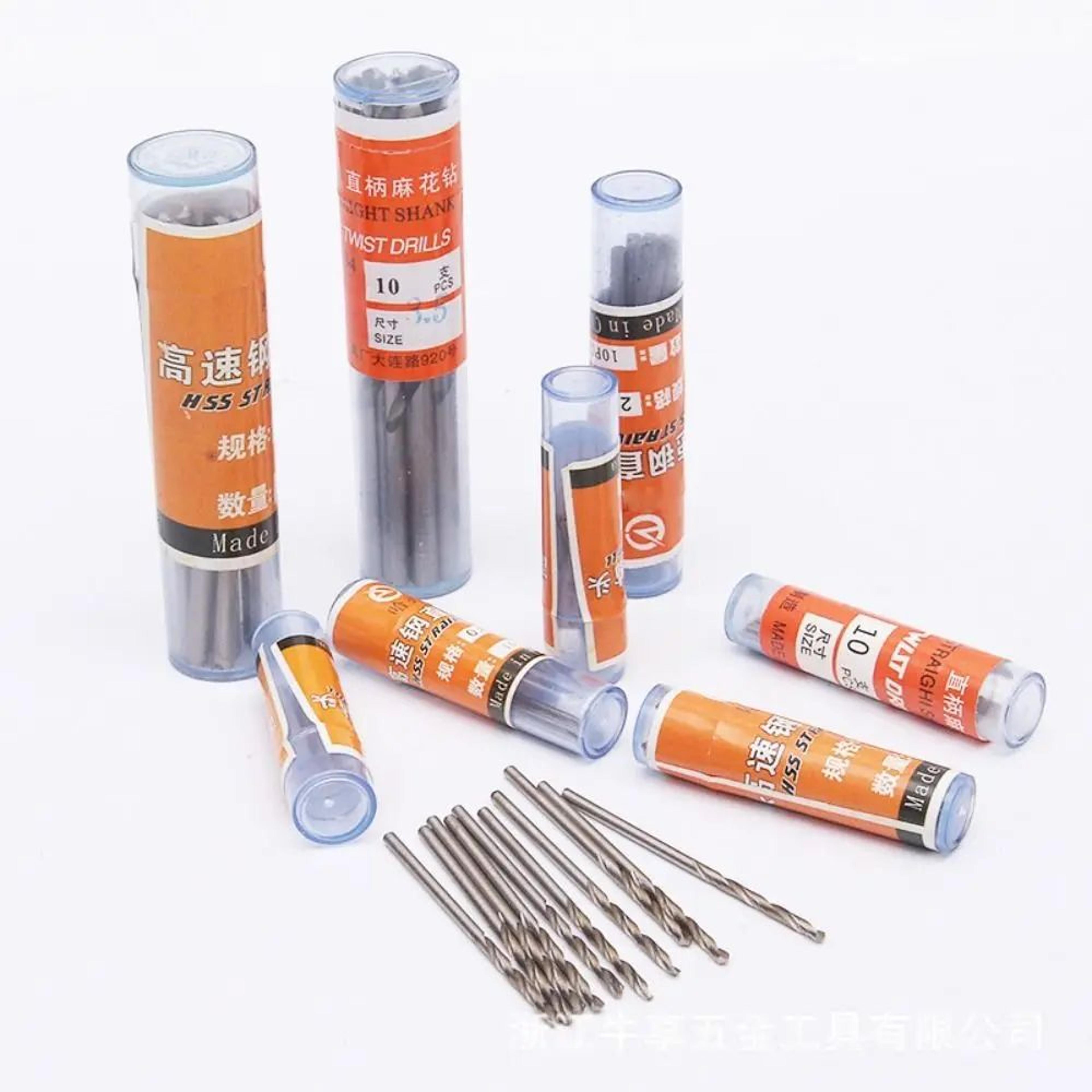 10pcs mini hss twist drill bit set – high speed steel straight shank drill bits for woodworking & precision drilling