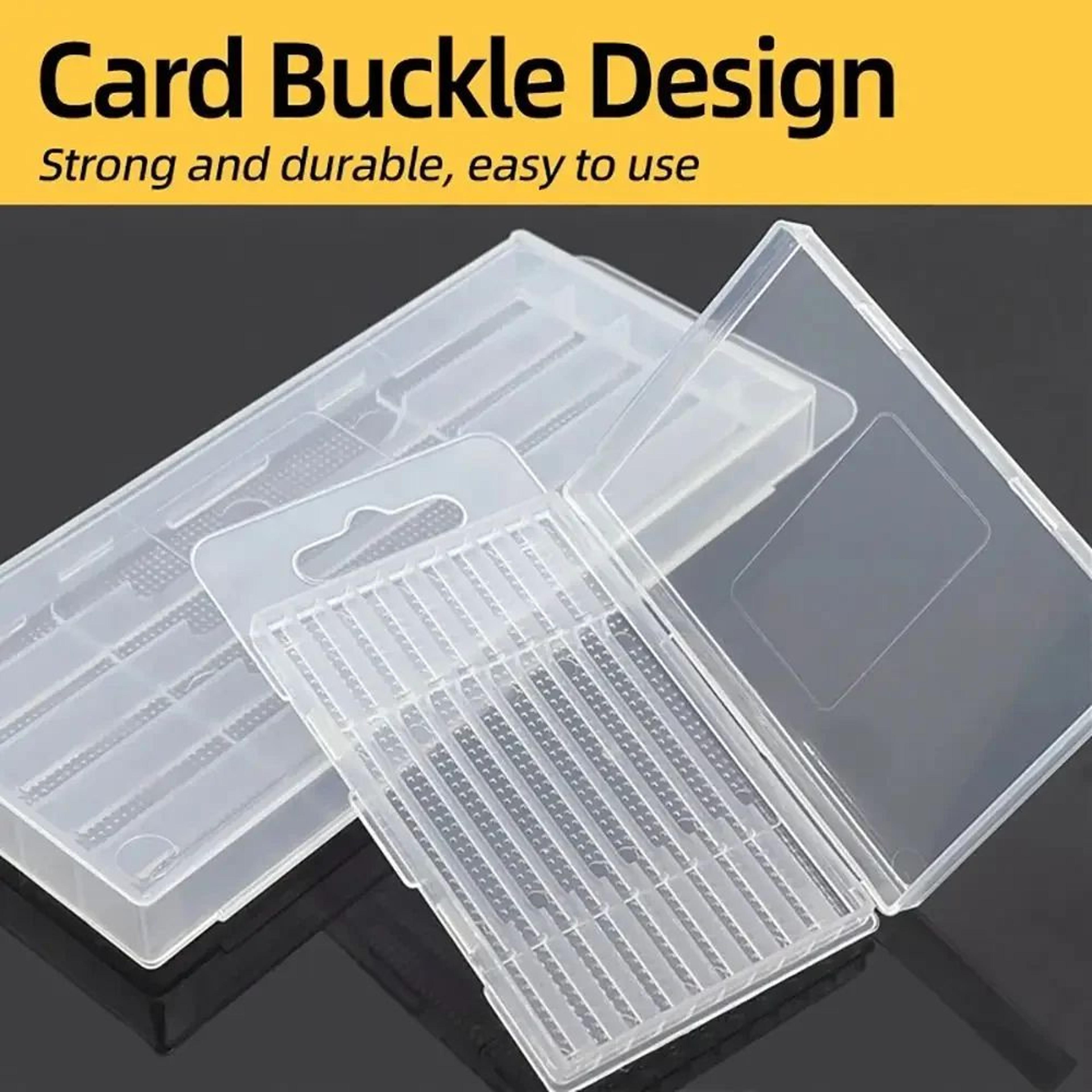 clear plastic drill bit storage box – 5/10 slot multi-size organizer case for drill bits & small hardware tools