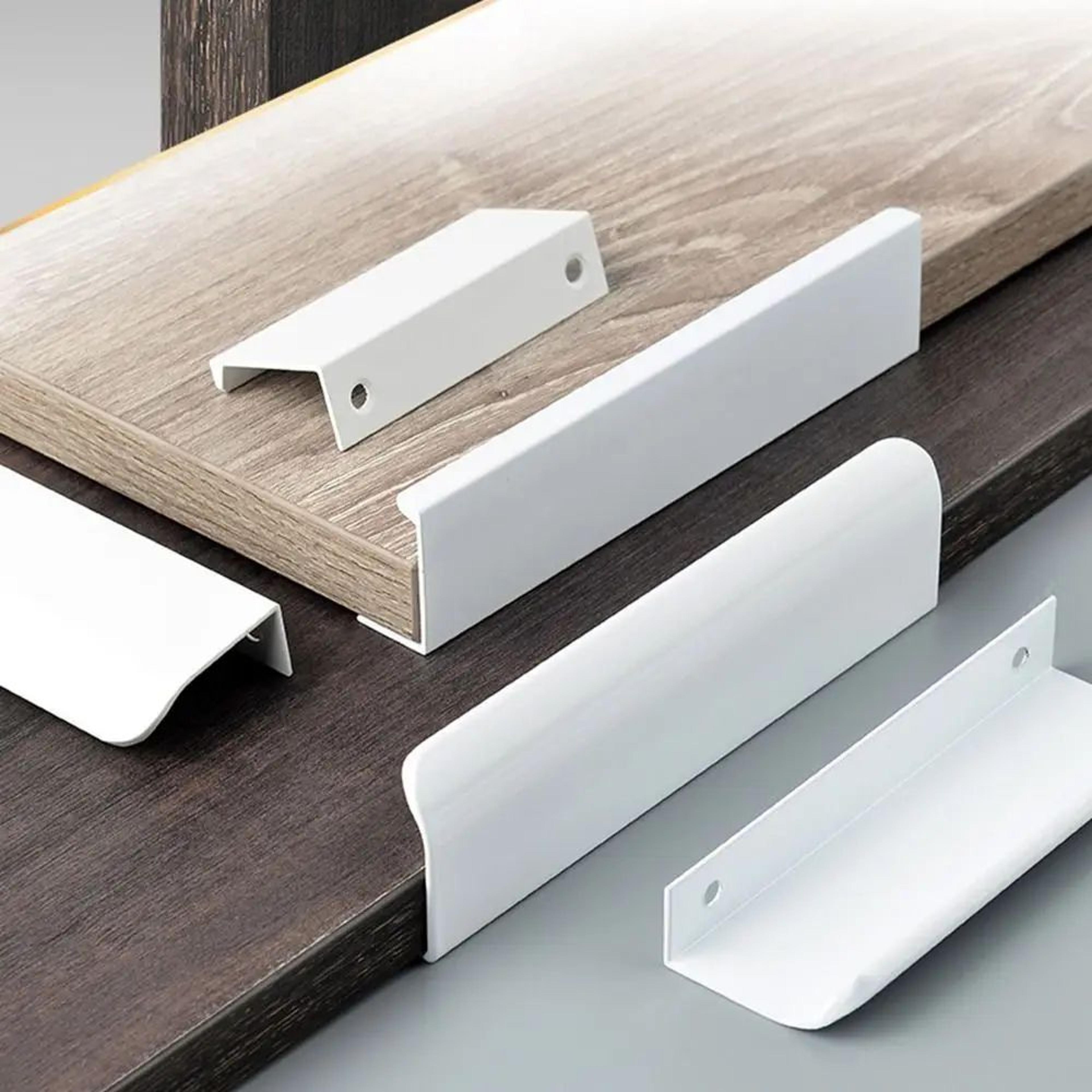white hidden aluminum cabinet pull handles – modern drawer knobs for kitchen cabinets, cupboards & furniture