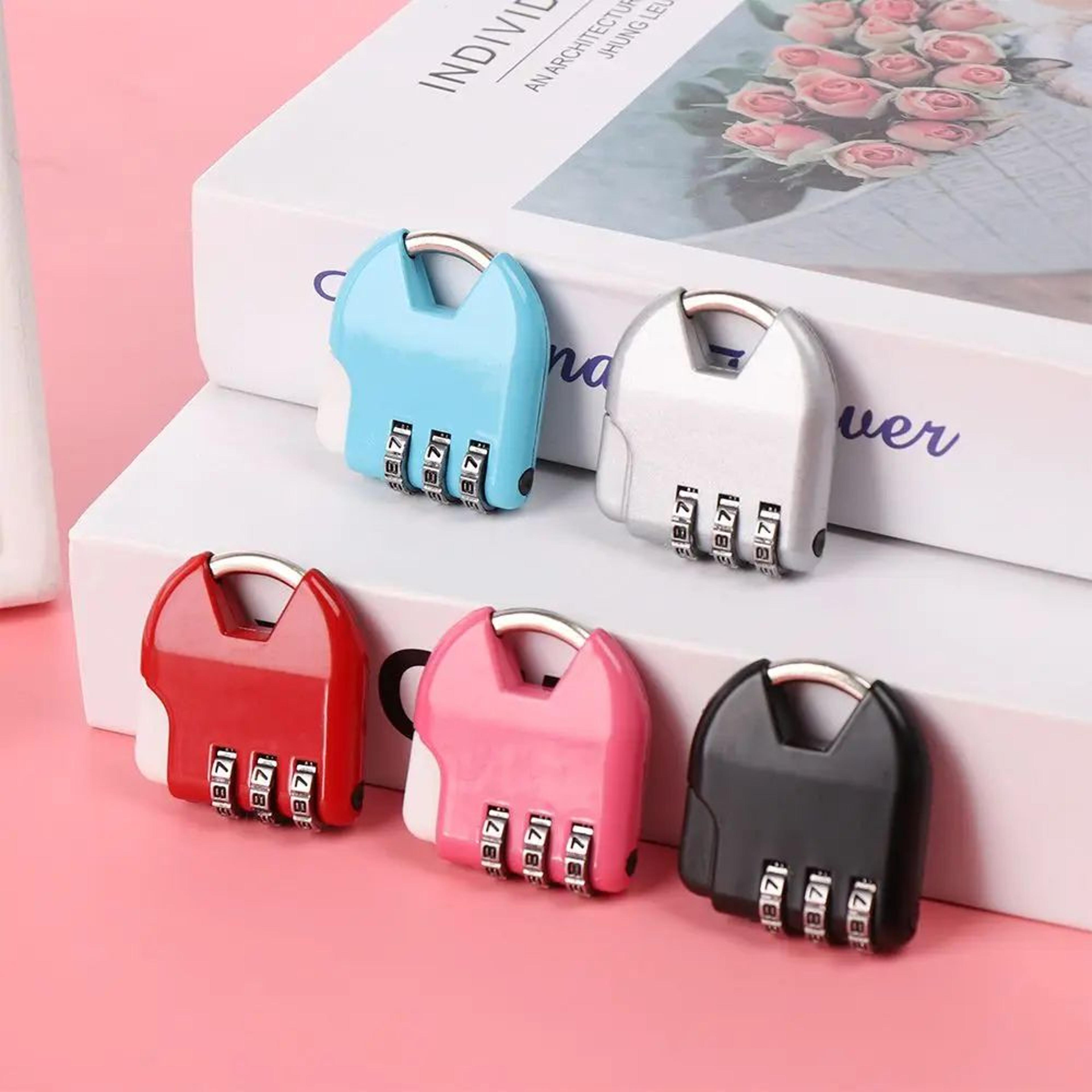 3-digit combination padlock – resettable zinc alloy mini security lock for luggage, suitcase, gym locker & travel