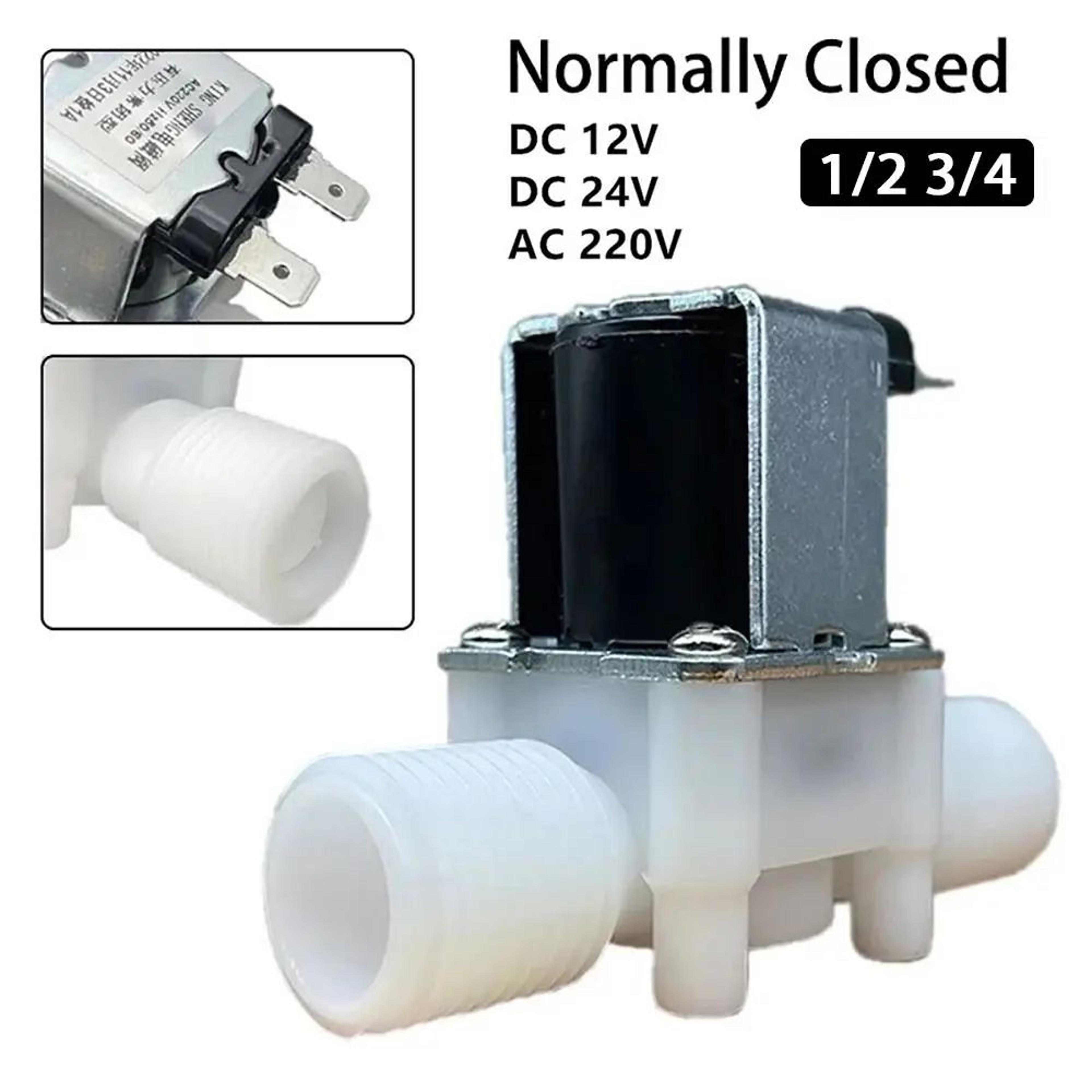 normally closed plastic solenoid valve 1/2" & 3/4" – dc 12v/24v & ac 220v water flow control valve with male thread