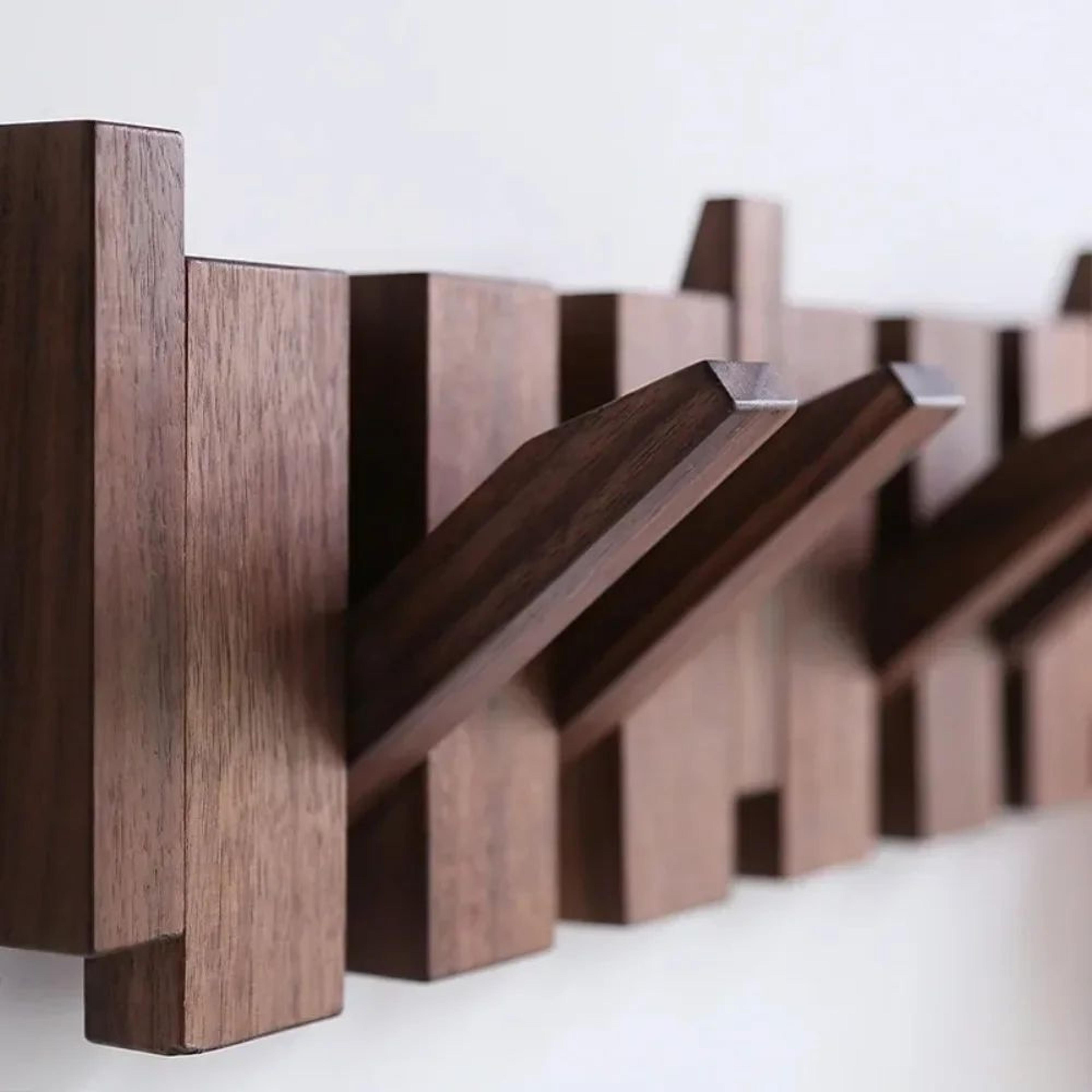 wall mounted wooden piano key coat rack – folding 8-hook entryway organizer for coats, hats & home decor