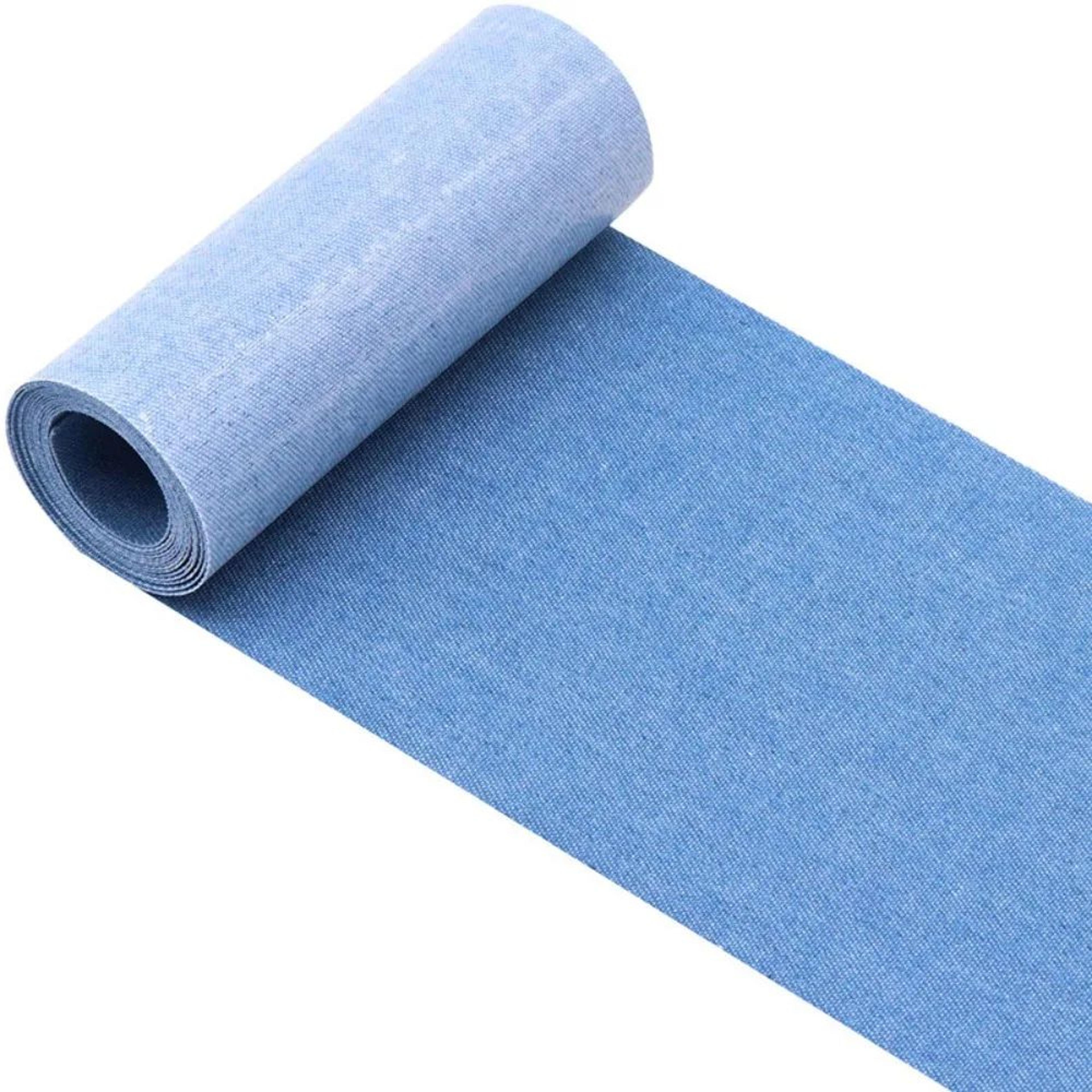 denim iron-on repair patch roll – diy hot melt adhesive fabric patch for jeans, clothing & apparel repair