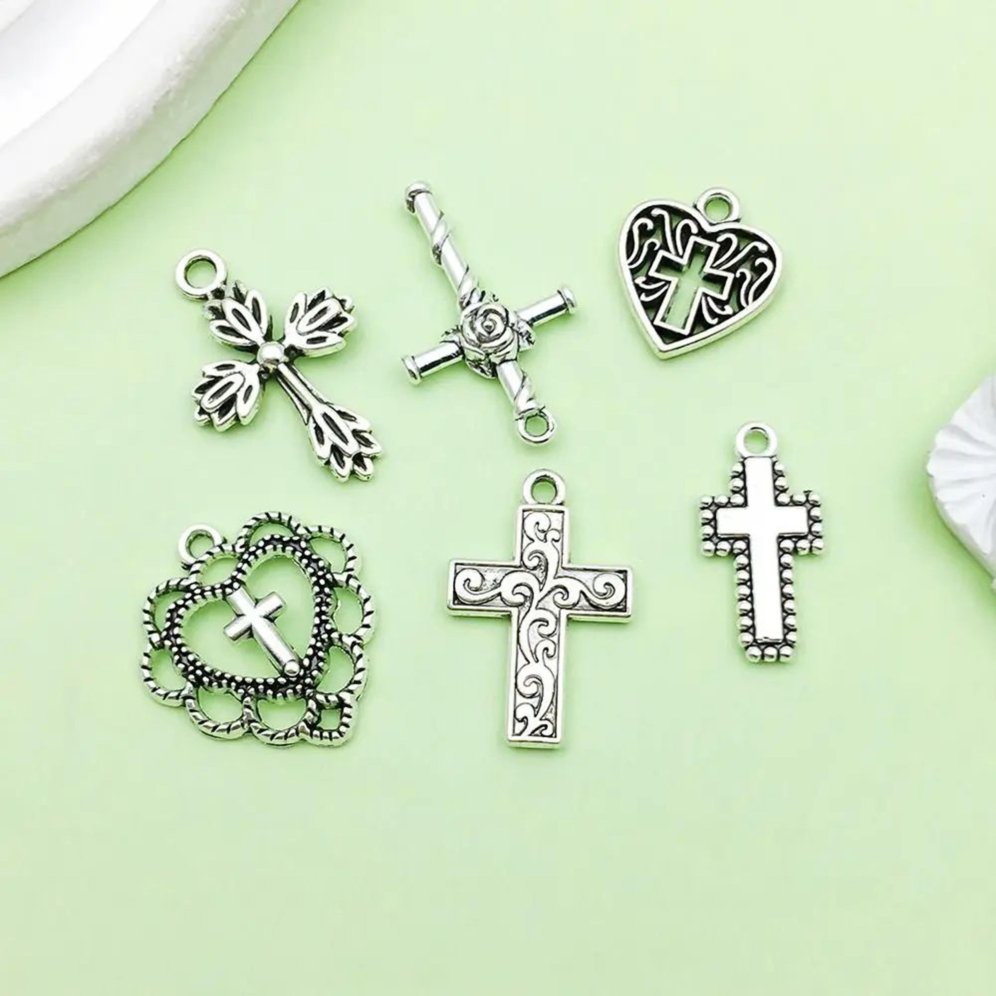20pcs vintage cross charms for jewelry making – retro zinc alloy diy pendants for bracelets, necklaces & crafts