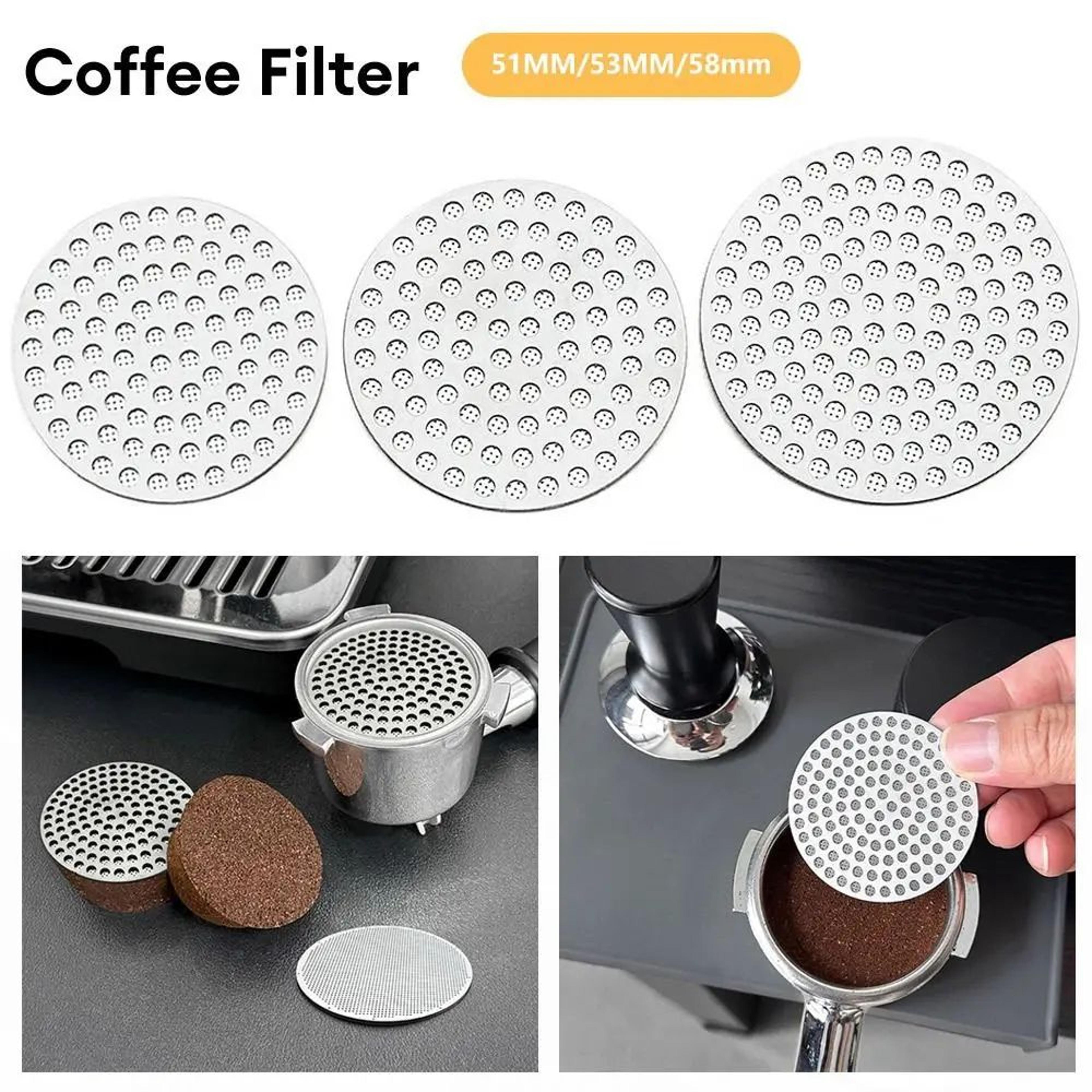 304 stainless steel espresso puck screen – heat resistant portafilter coffee filter mesh for 51mm, 53mm & 58mm