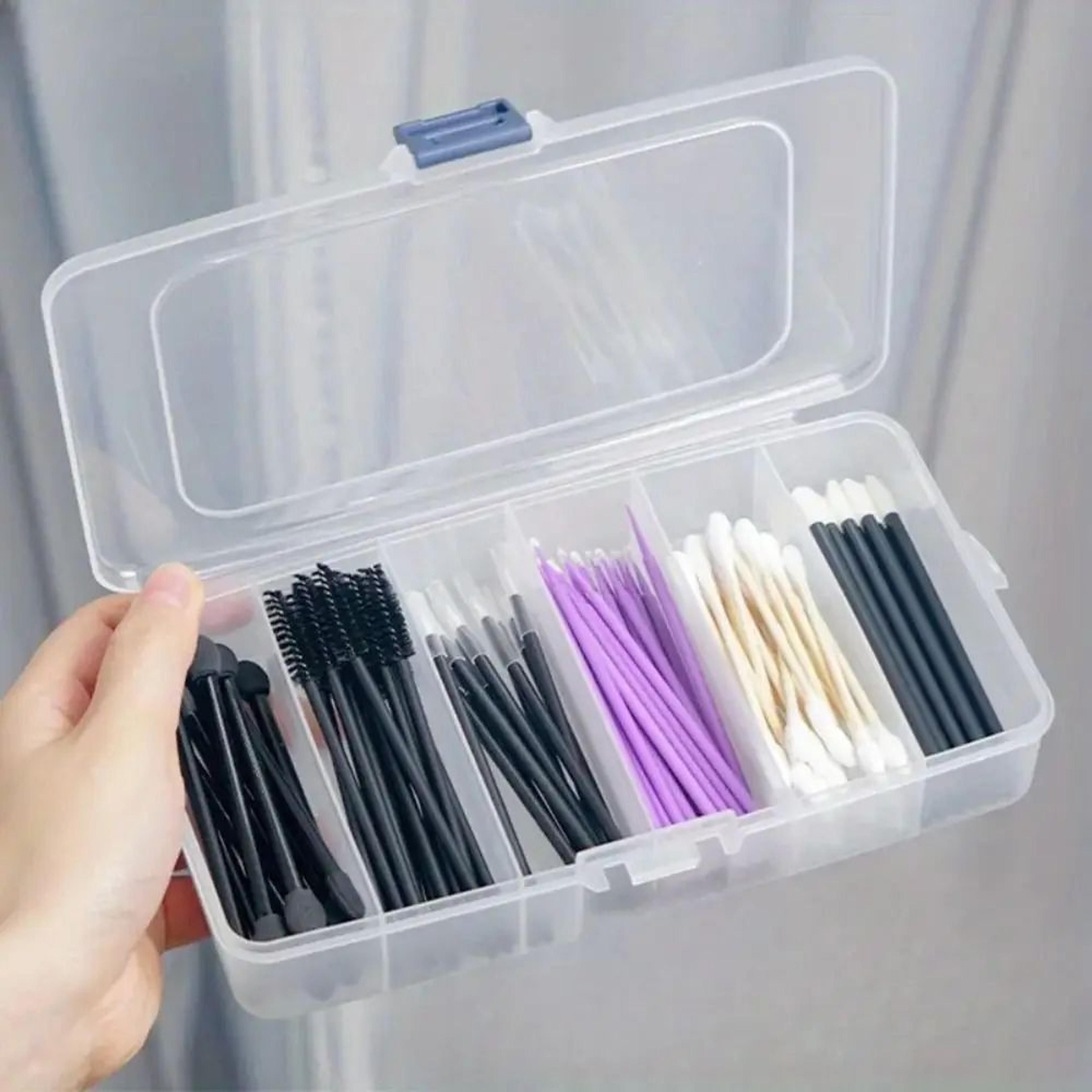 5/6-grid clear hair clip storage box – dustproof plastic jewelry organizer with lid for home & travel