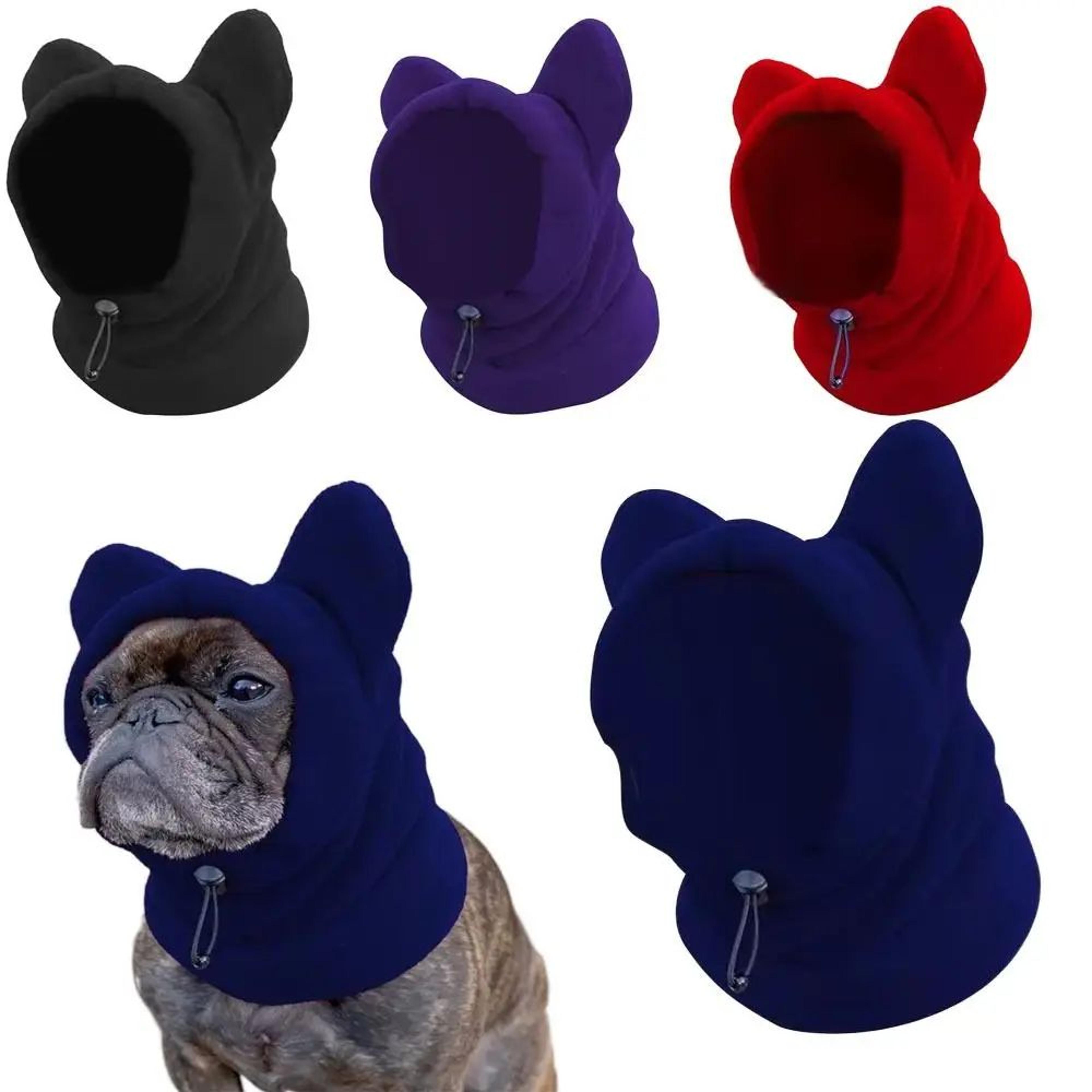 soft fleece dog bat hat – warm ear-covering winter pet hoodie cap with adjustable buckle for small & medium dogs