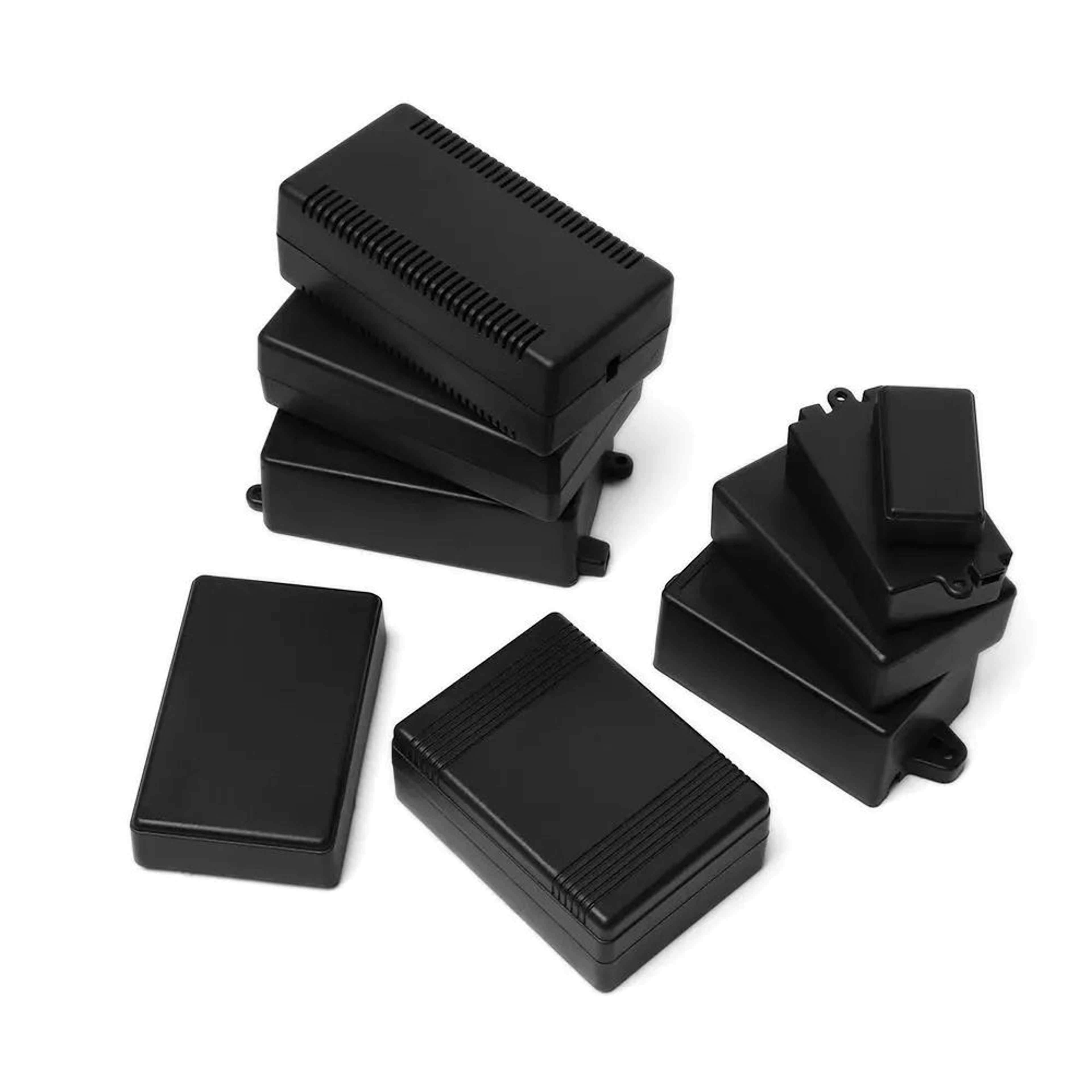 waterproof plastic electronic project box – black diy enclosure case for circuit boards, power supplies & instruments
