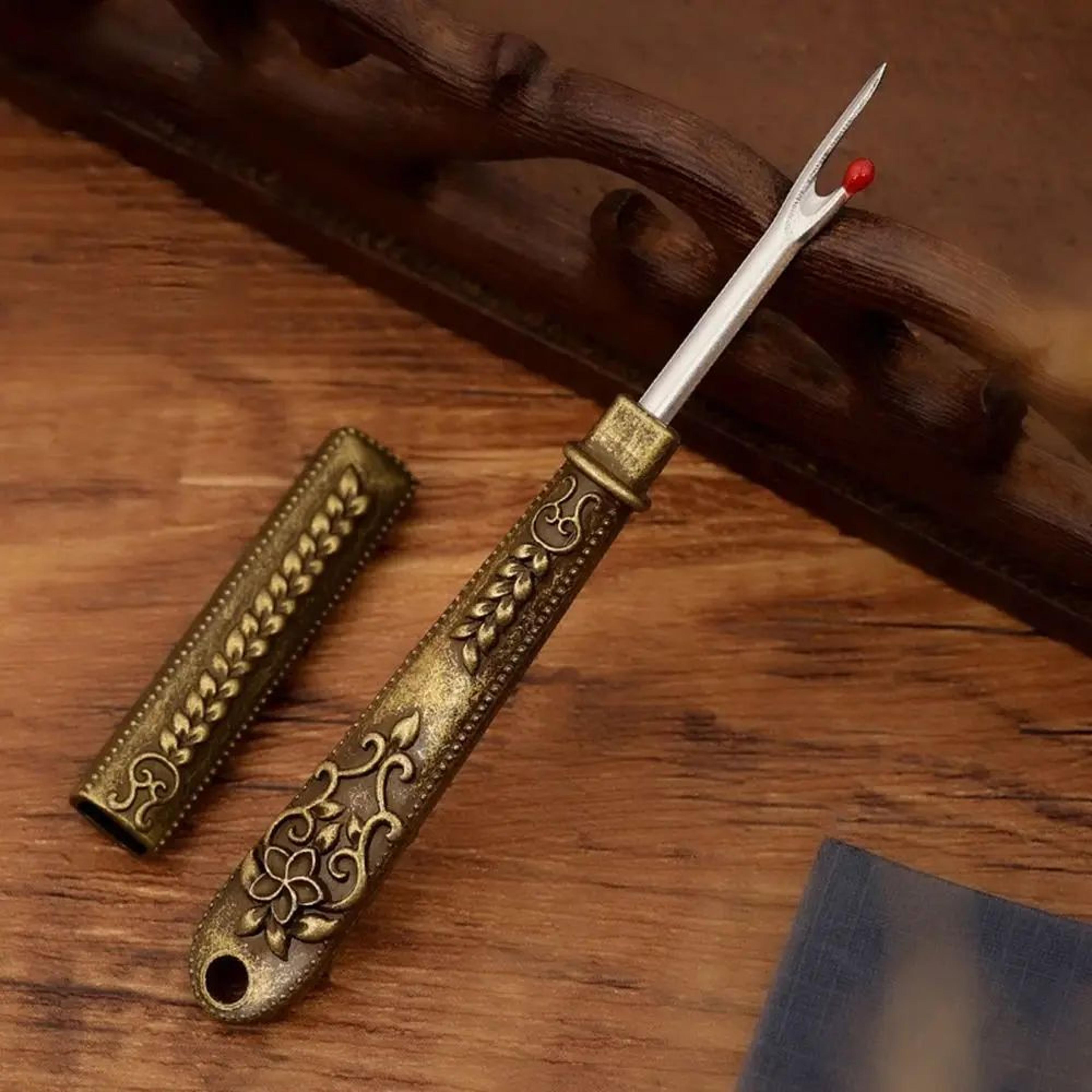 vintage sewing seam ripper – metal stitch remover thread picker for embroidery, cross stitch & diy needlework