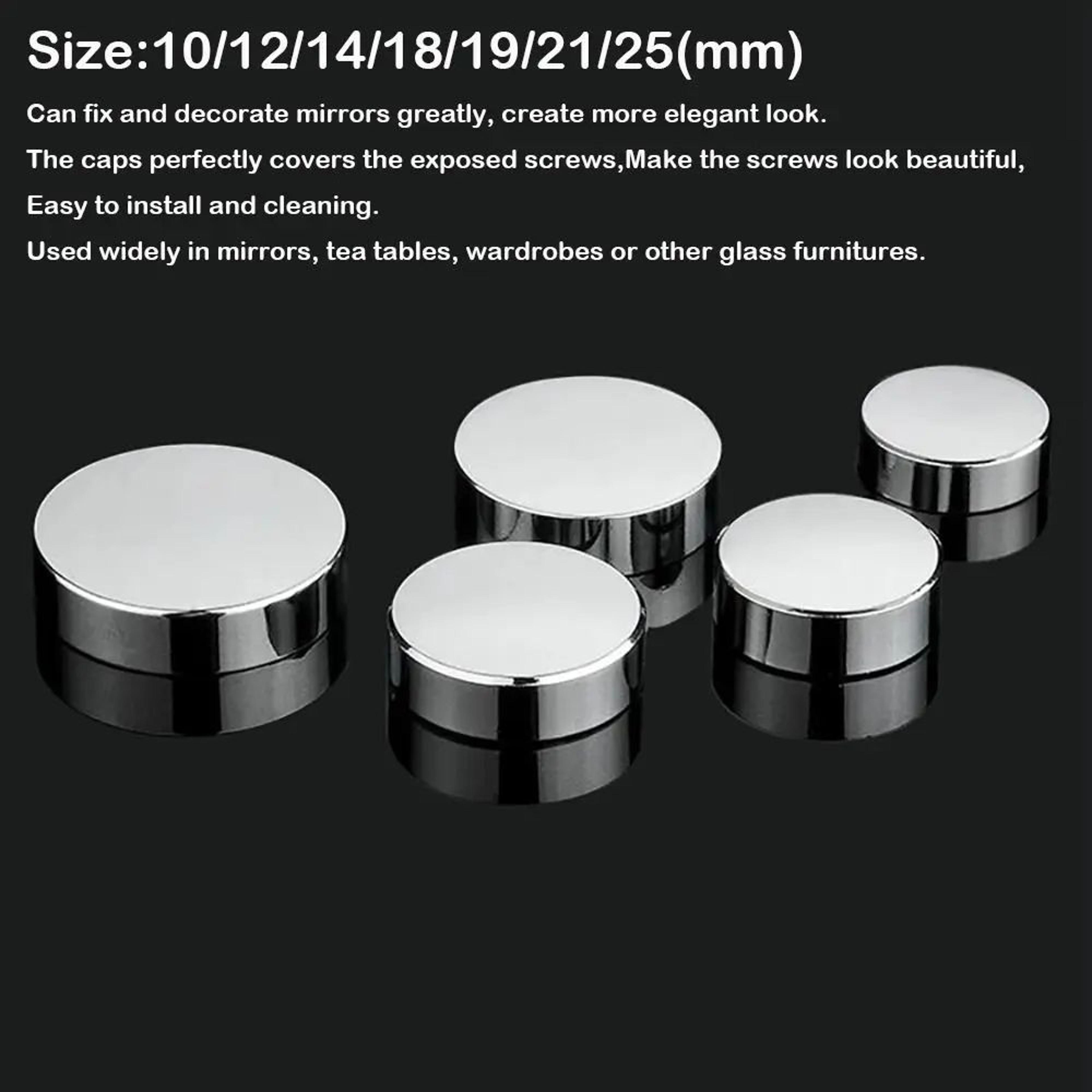 4pcs copper mirror fixing screws – polished chrome decorative cap covers for glass furniture, mirrors & signs