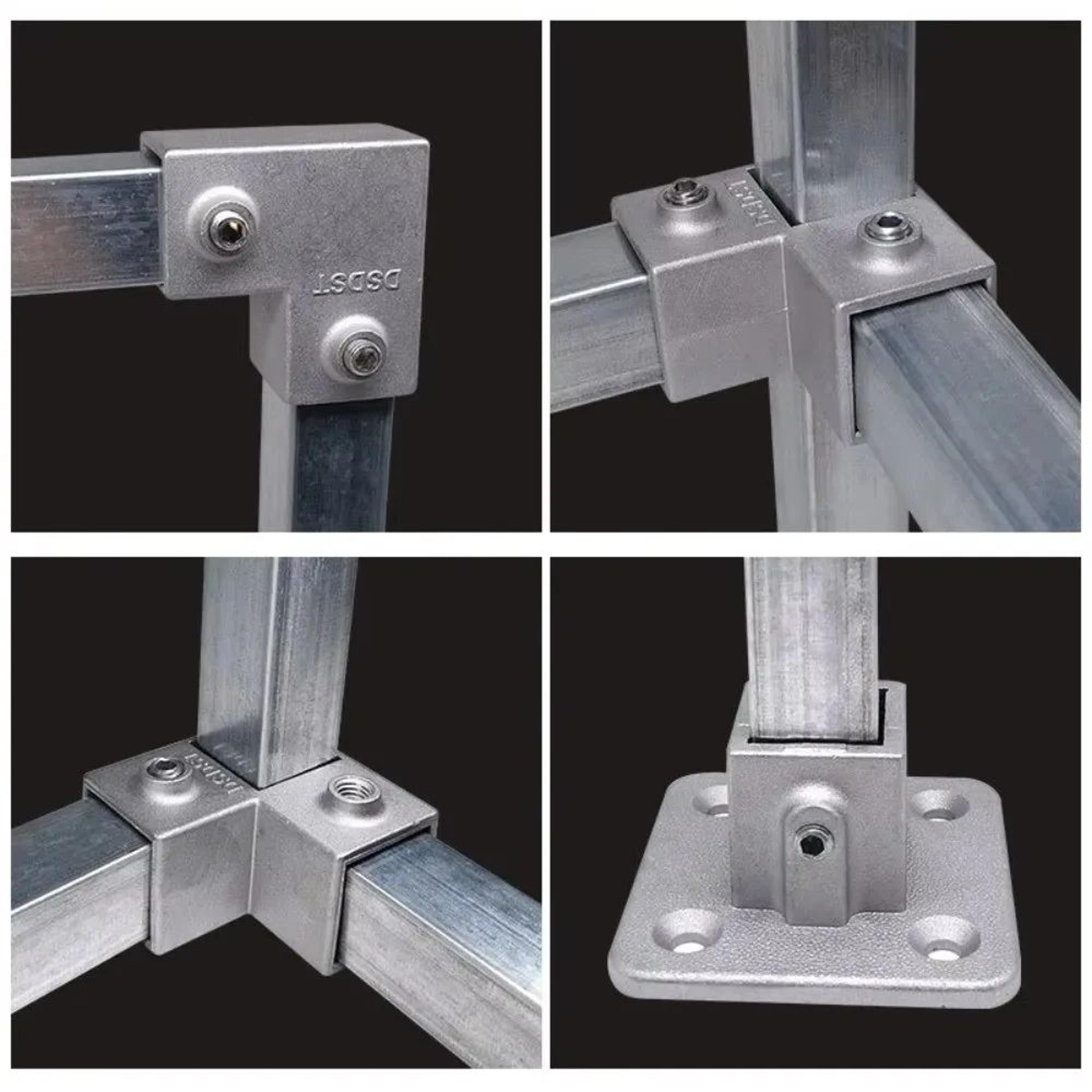 aluminum alloy 3-way square tube connector – corner pipe fitting for storage racks, frames & diy structures