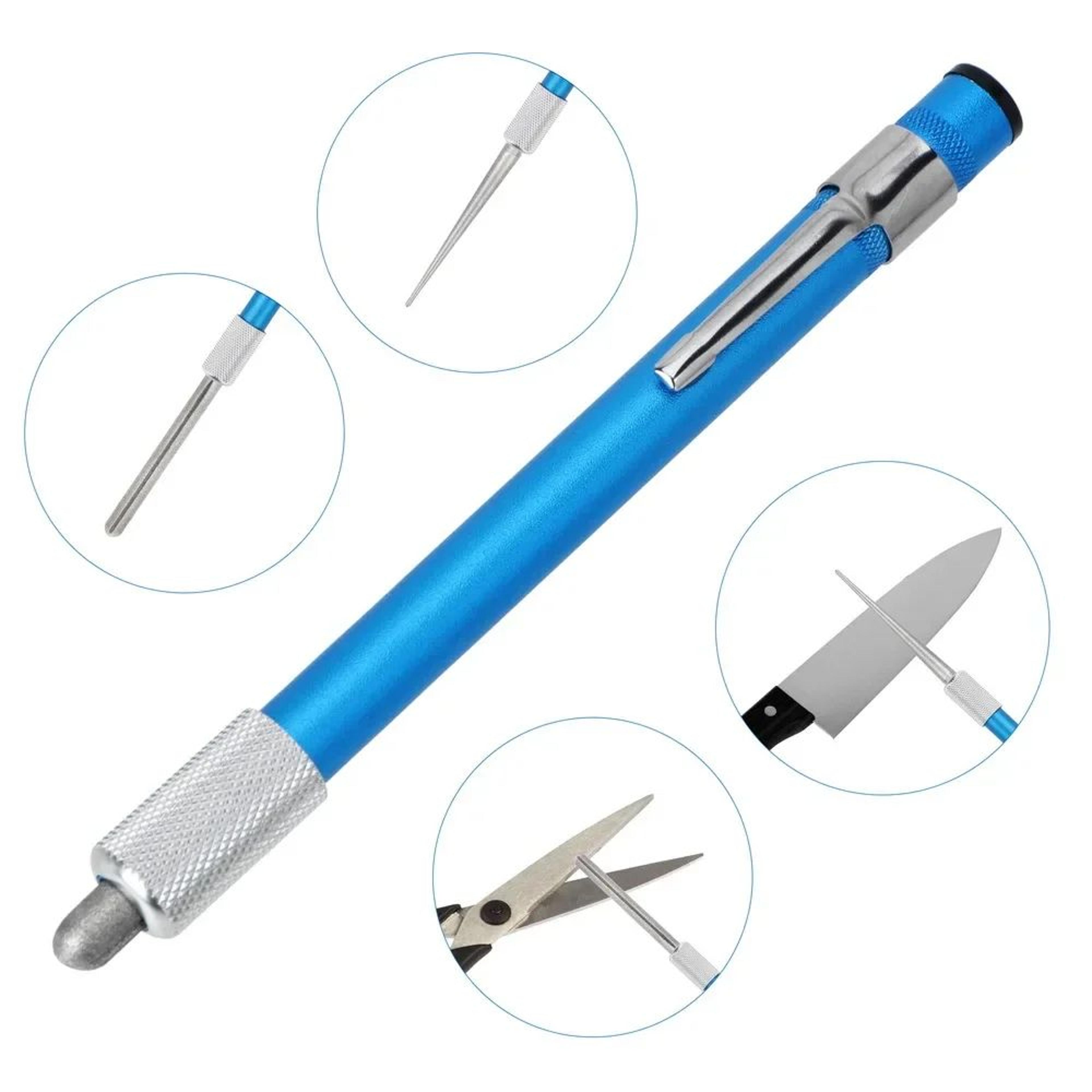 diamond pen-shaped knife sharpener – portable grinding rod for kitchen knives & fishhooks