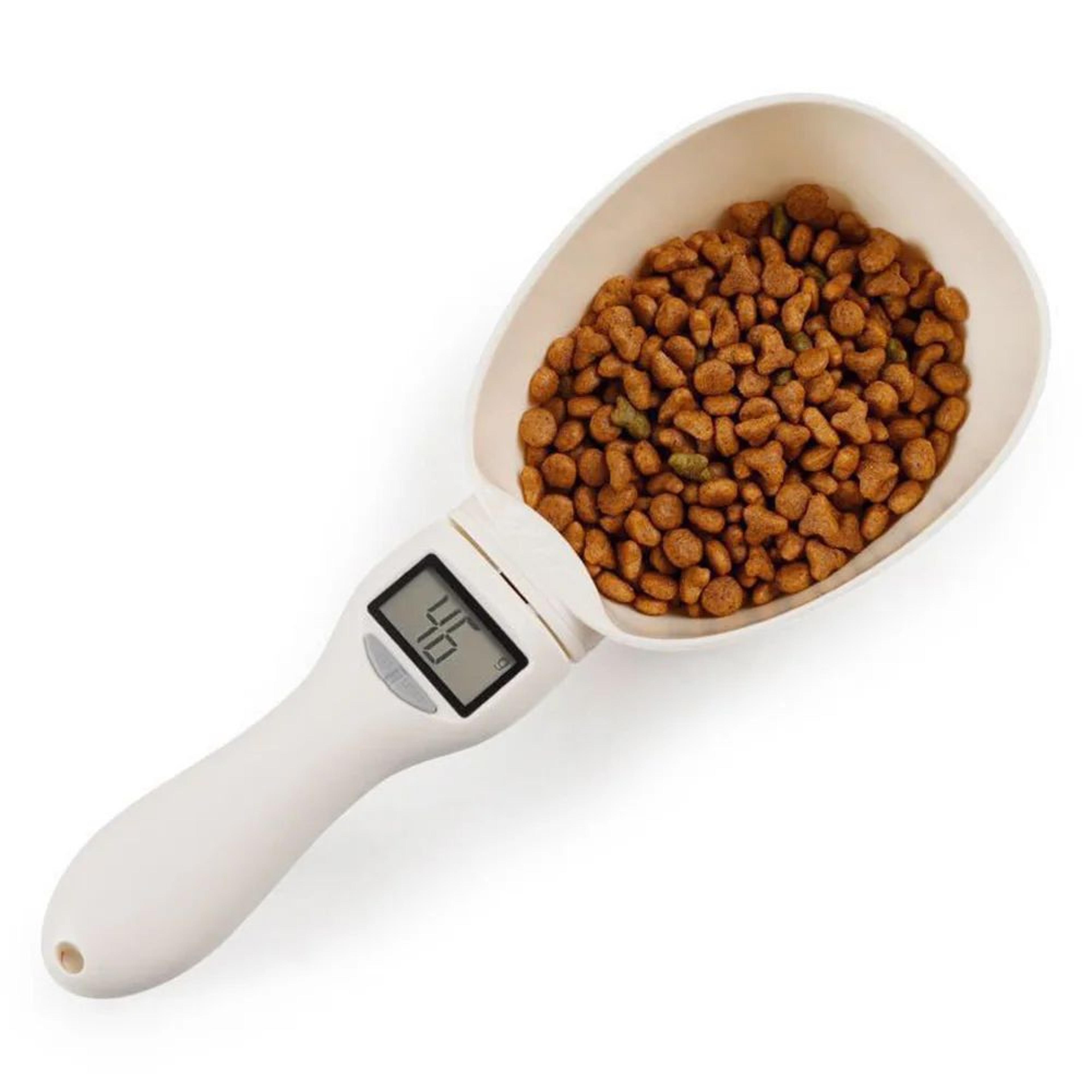 digital pet food measuring spoon – lcd electronic weighing scale for dog & cat food with hanging hole
