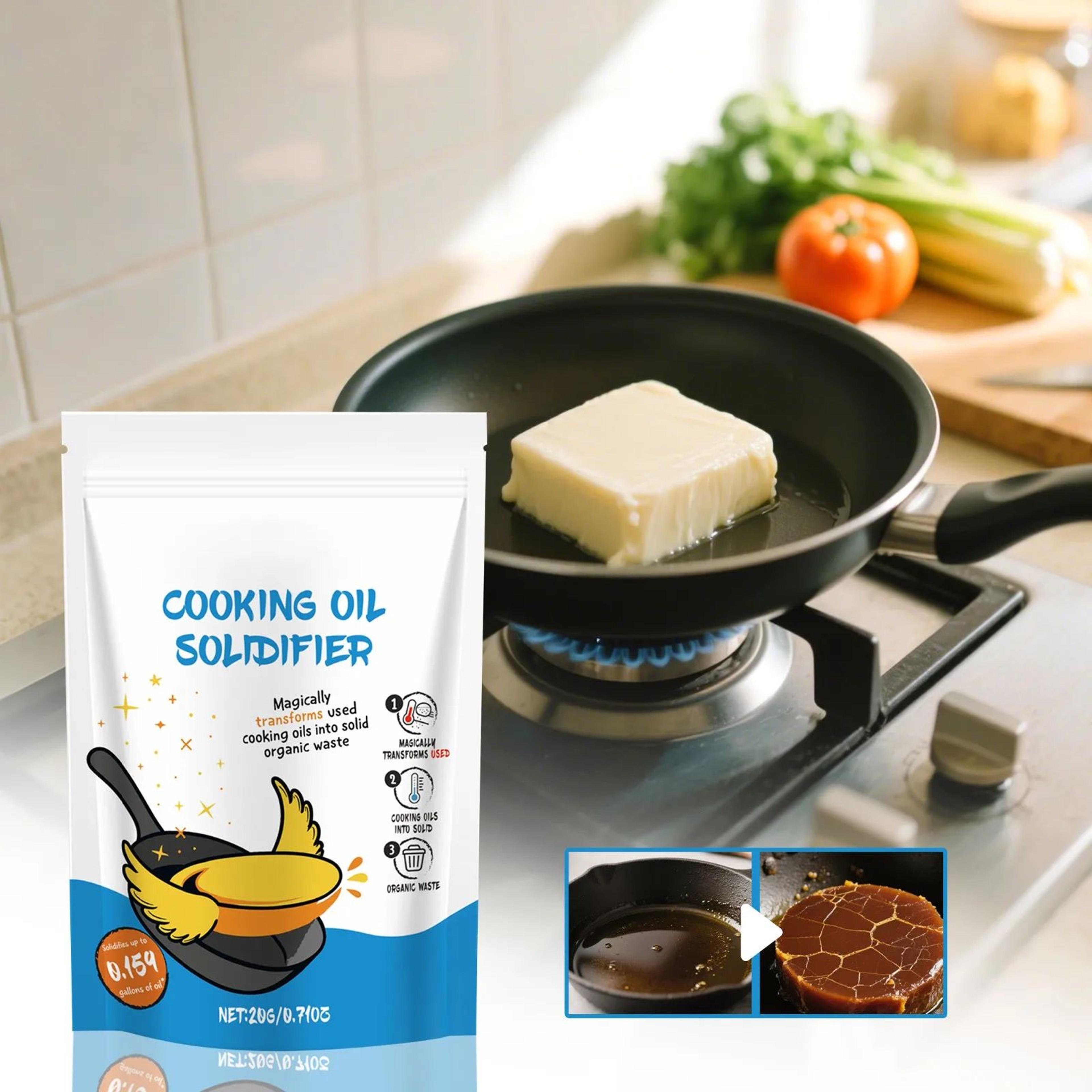 cooking oil solidifier – fast-acting waste oil hardener for easy kitchen grease disposal
