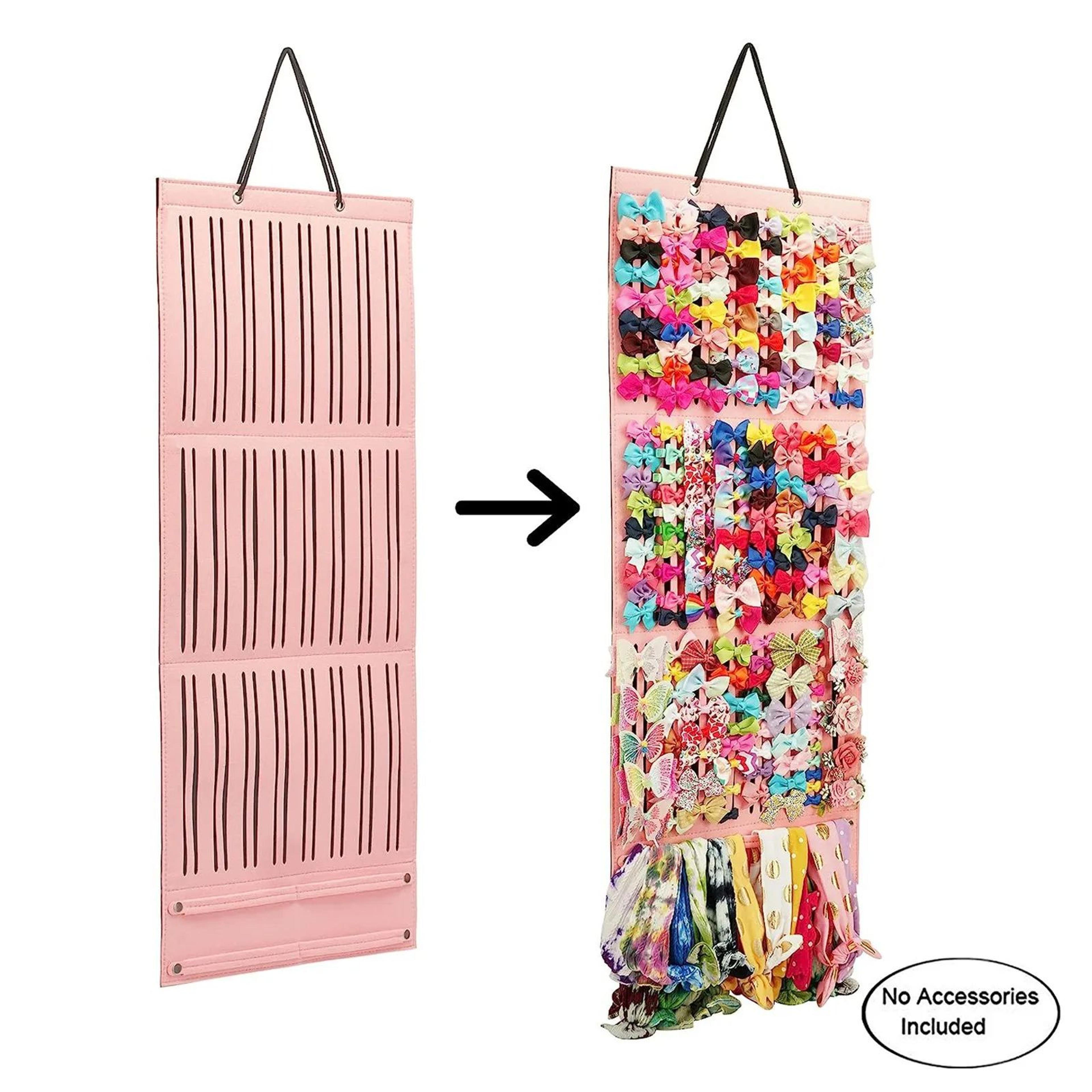 large capacity hair bow holder – 16-ribbon hair clip & headband organizer wall hanging display for girls
