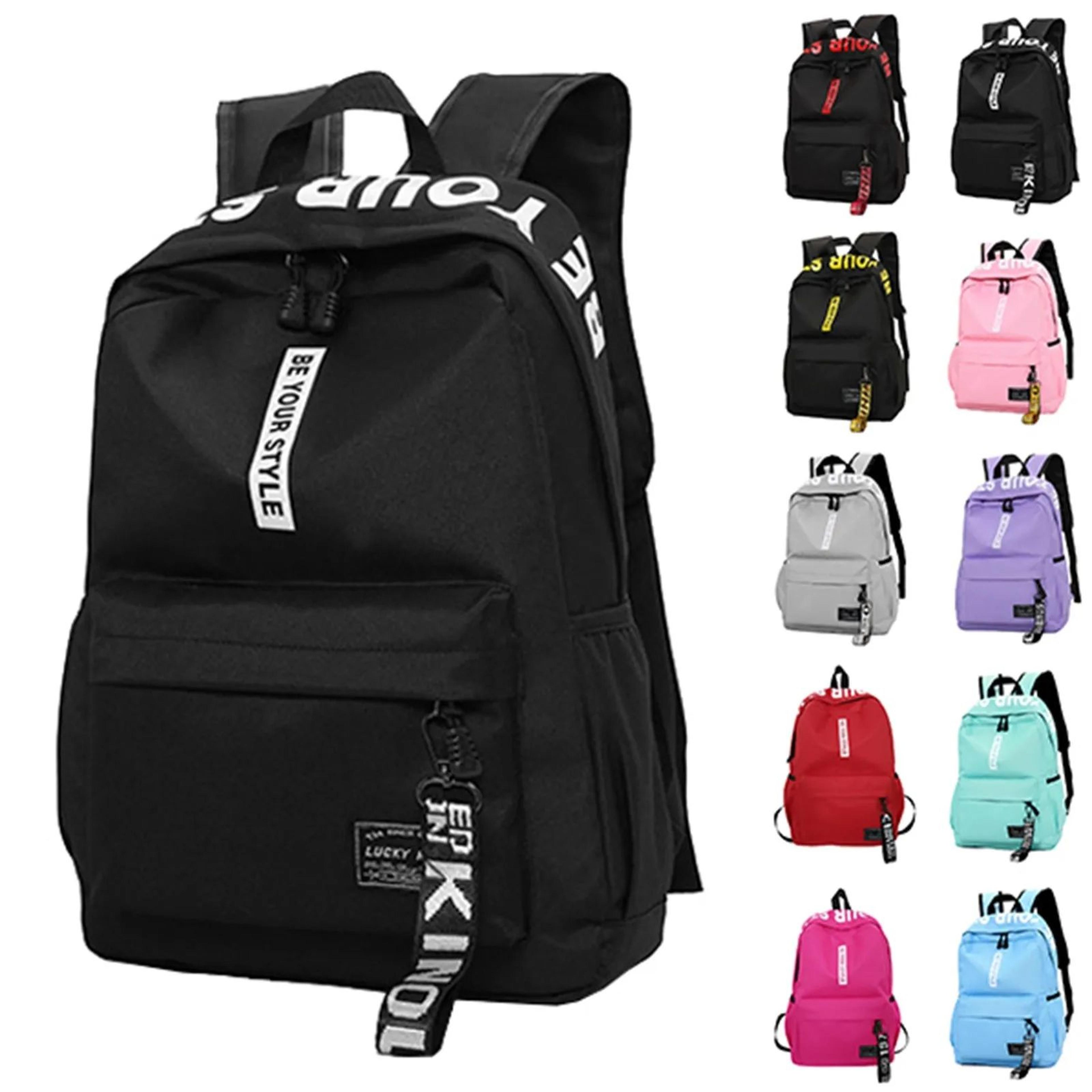 lightweight casual student backpack – nylon dual-shoulder travel school bag with adjustable arc straps