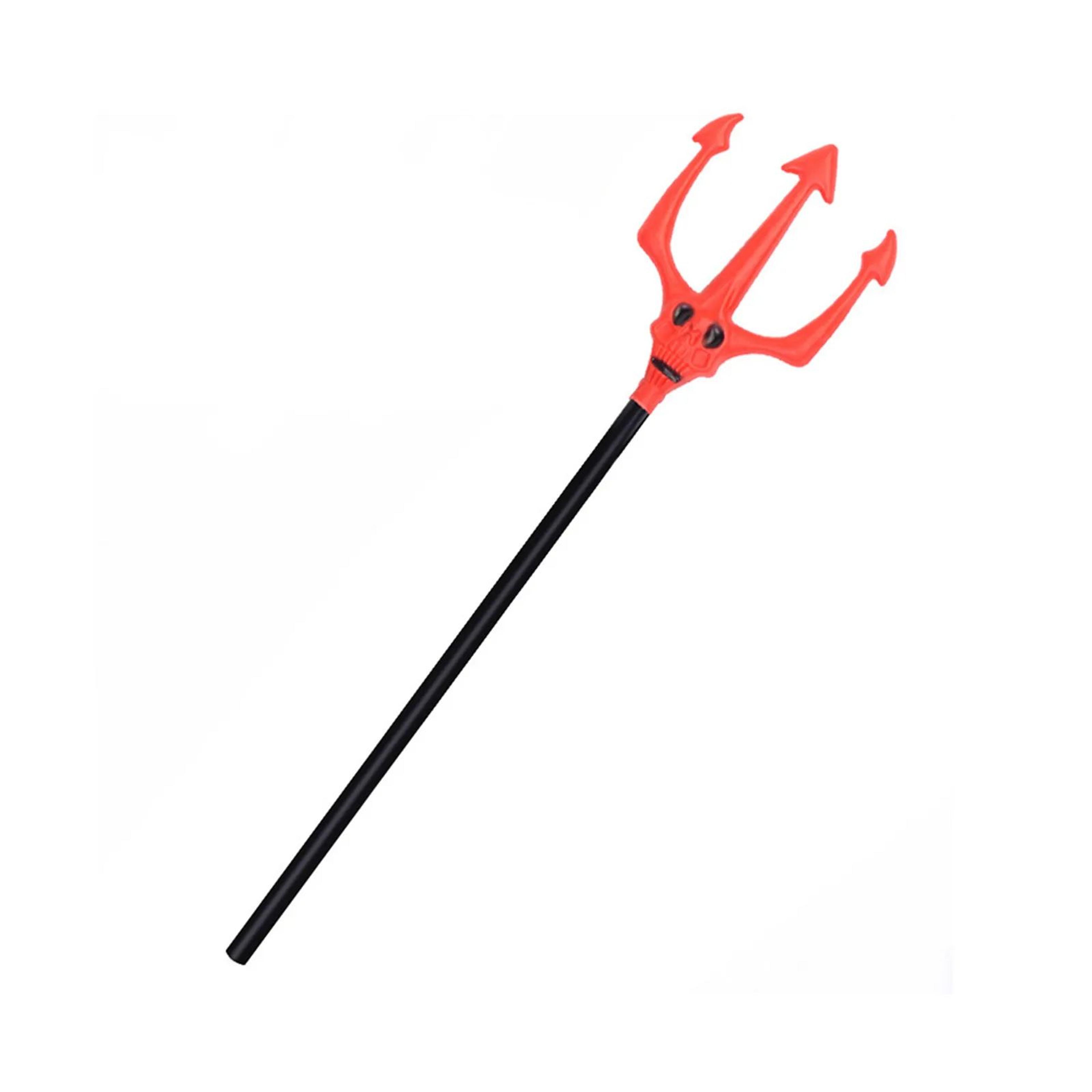 red devil pitchfork prop – detachable plastic fork staff for halloween costume, masquerade & cosplay