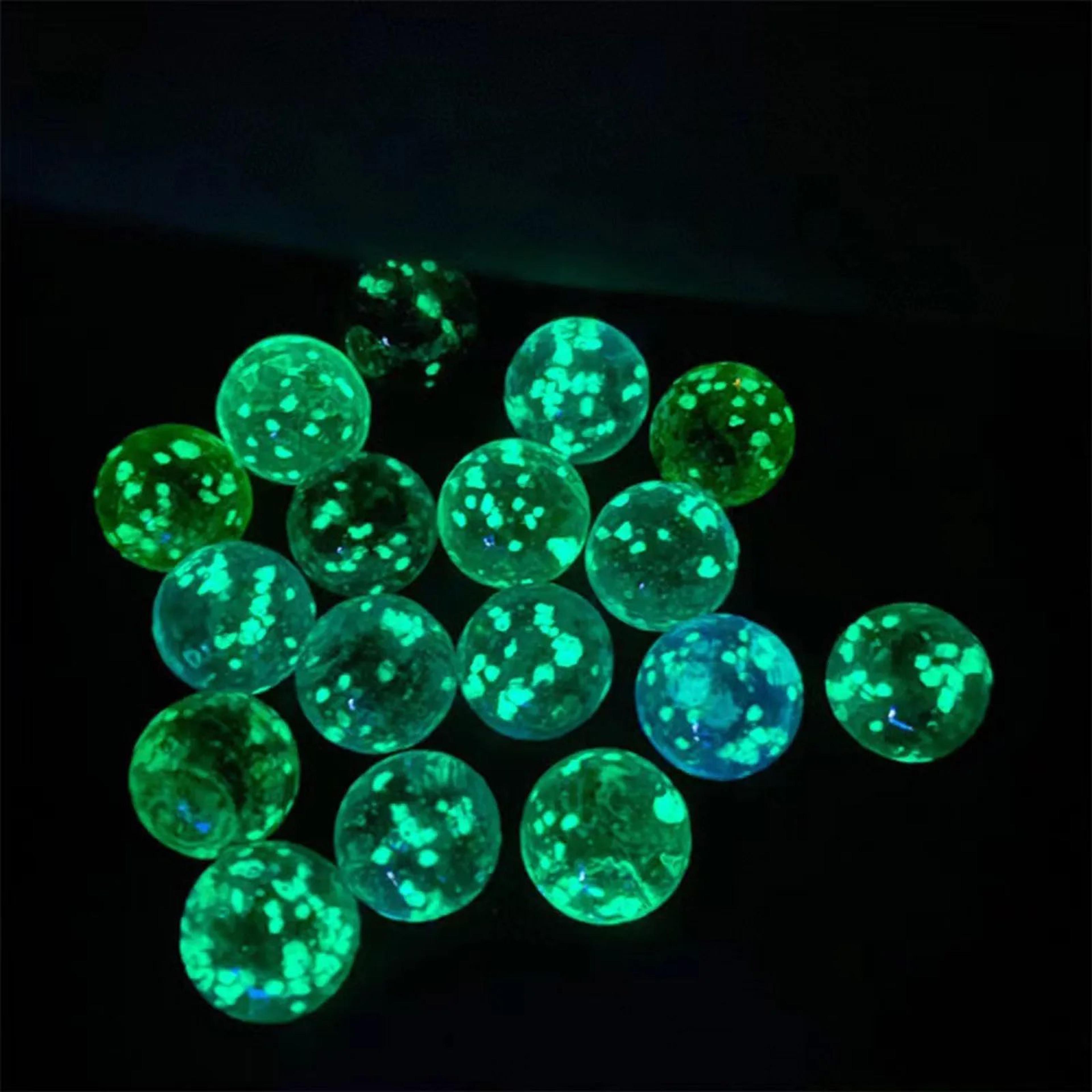 10pcs luminous glass marbles – 12mm glow-in-the-dark balls for pinball games, crafts, decor & kids play