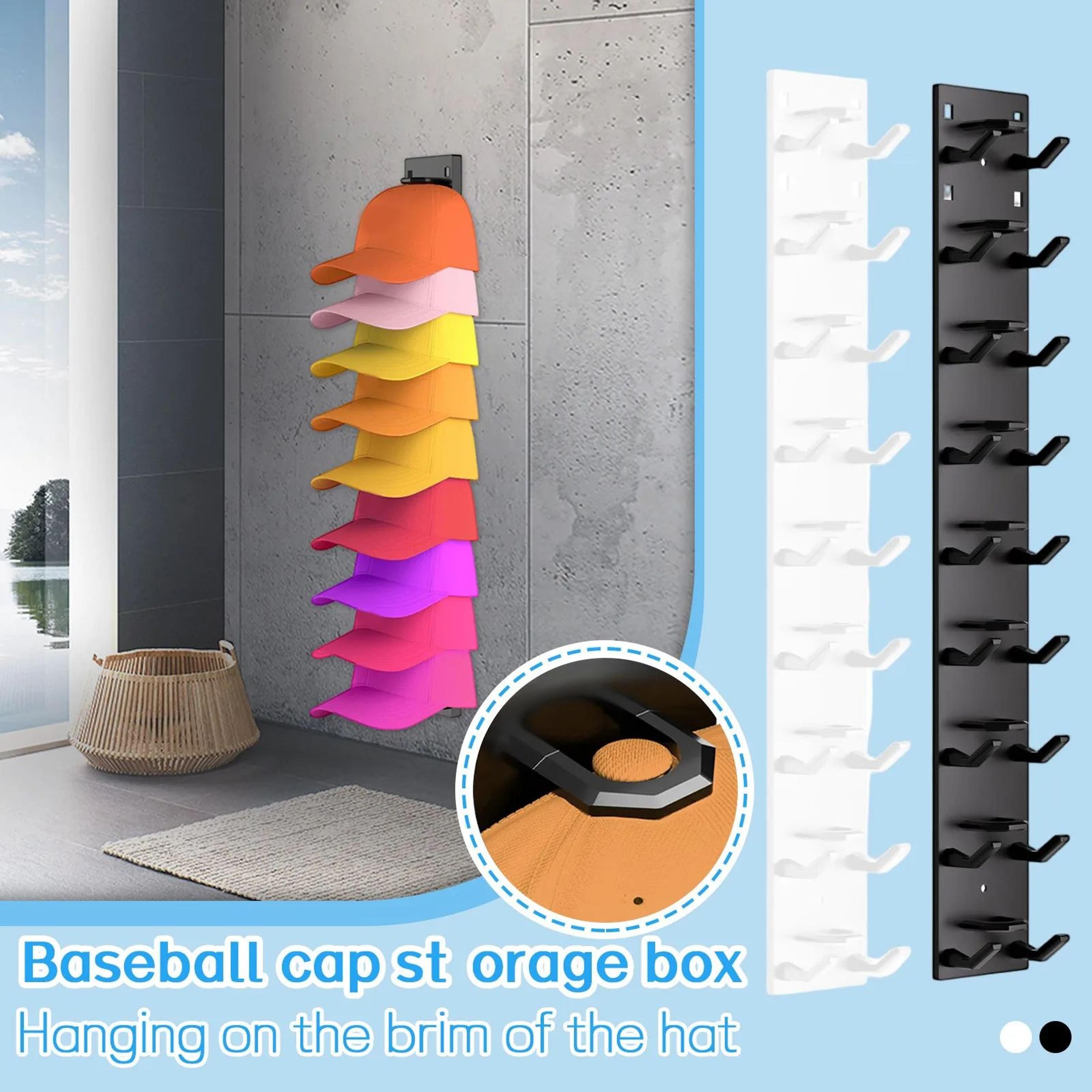 9-grid wall mounted cap rack – metal baseball hat holder closet storage organizer, space-saving hanger for caps & towels