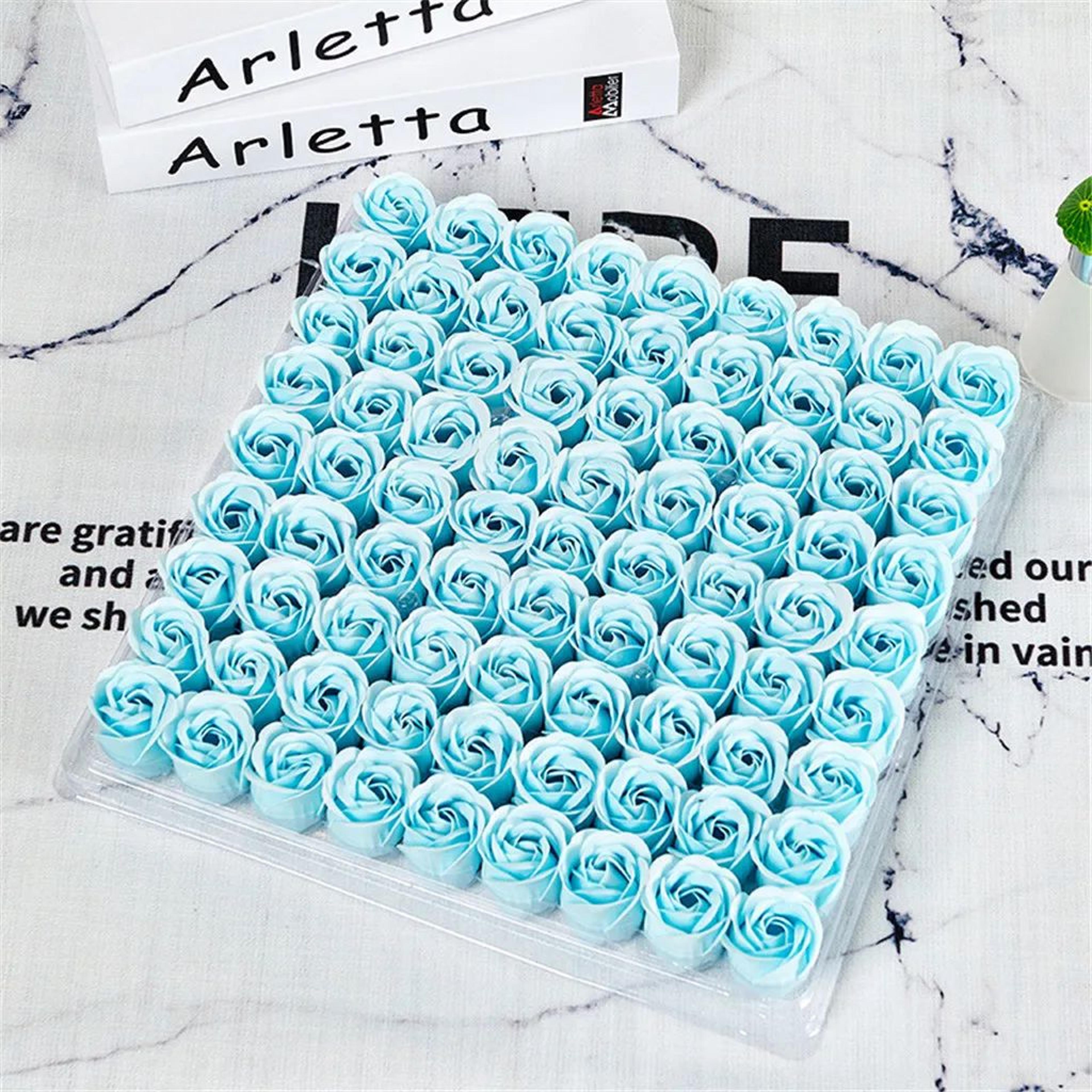 81pcs rose soap flower heads – 3-layer artificial roses for wedding bouquets, flower boxes, valentine's day & diy decor