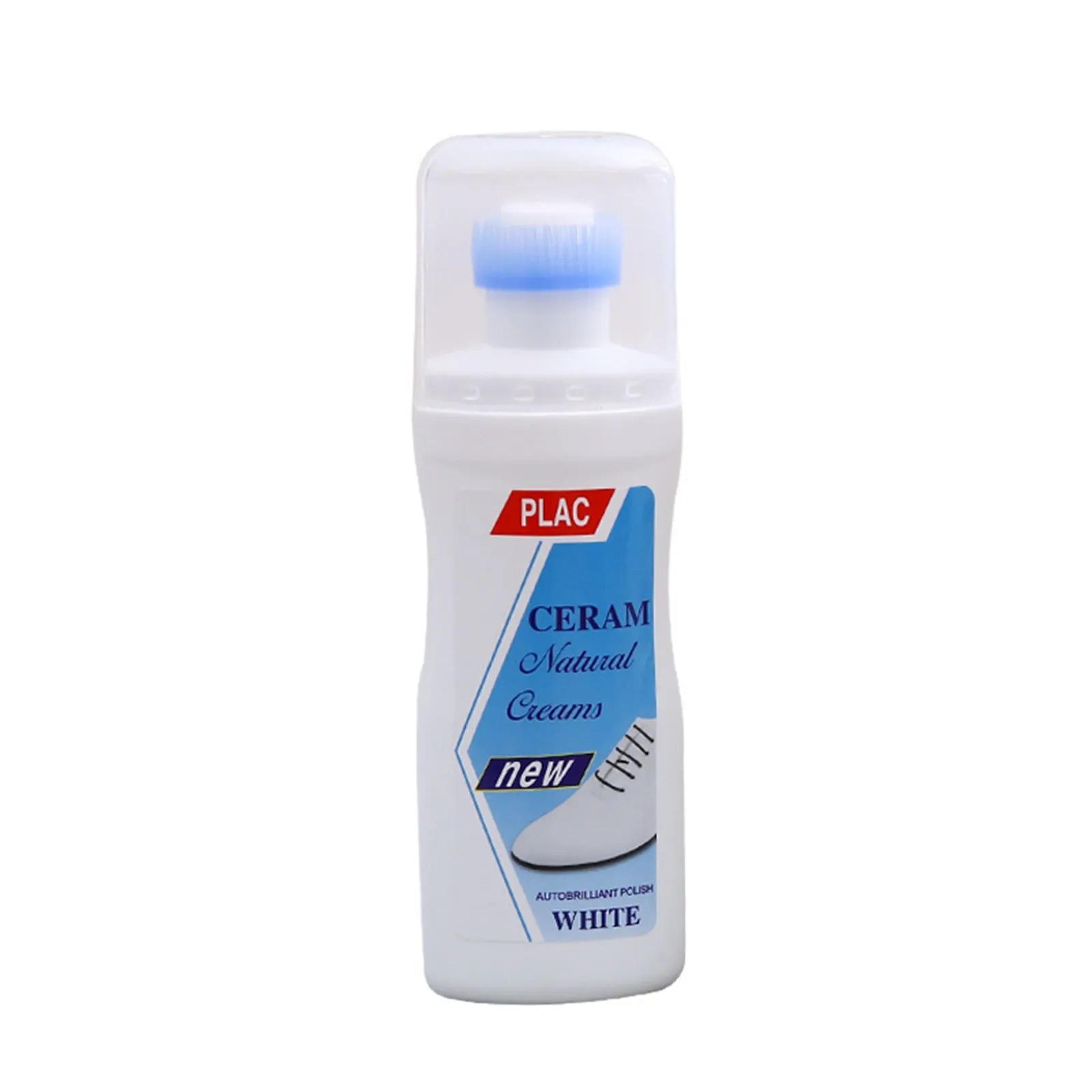3.4 fl oz portable white shoe foam cleaner – sneaker cleaning agent with brush for shoes, soles & leather