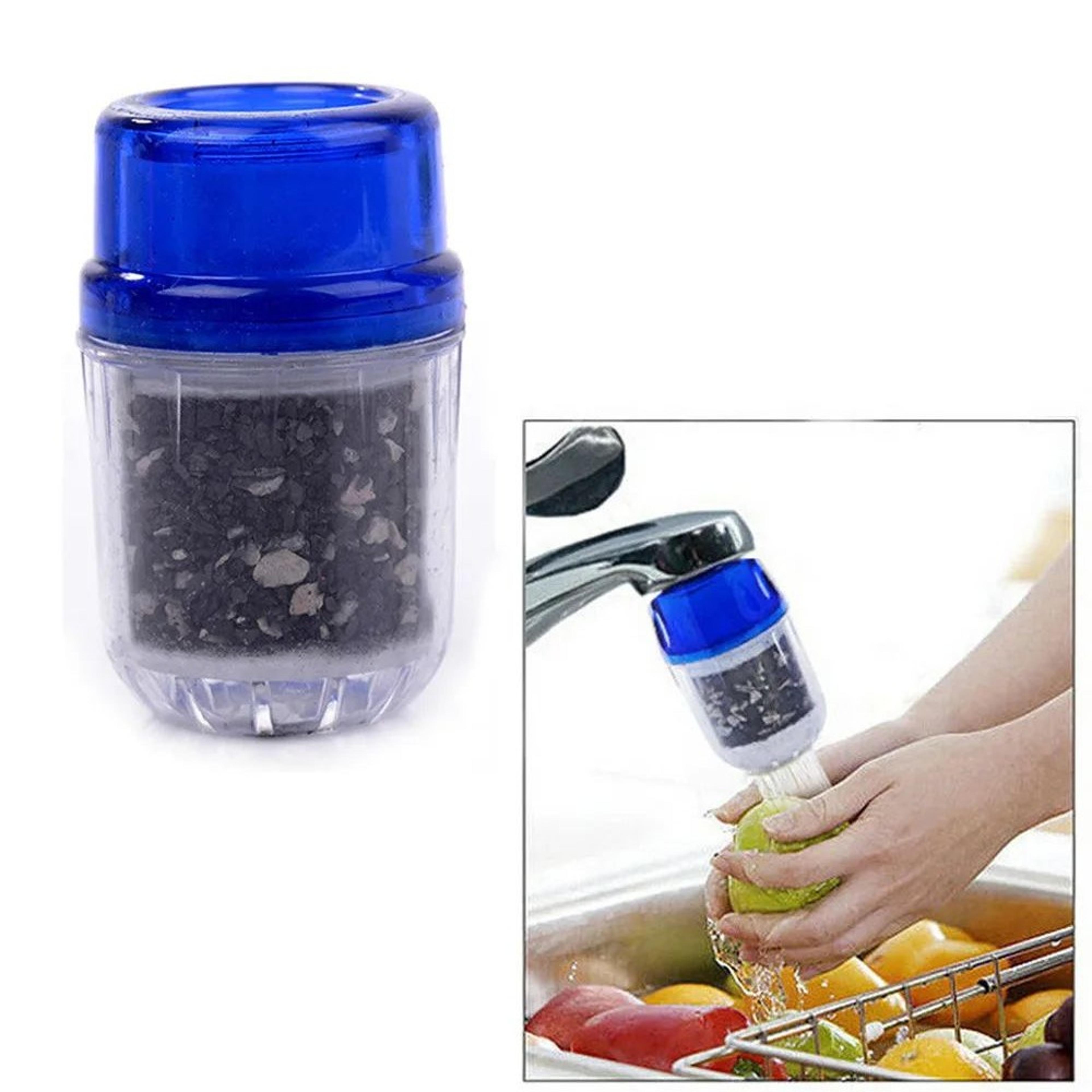 three-stage faucet water filter – activated carbon tap purifier for kitchen, splash-reducing filtration attachment