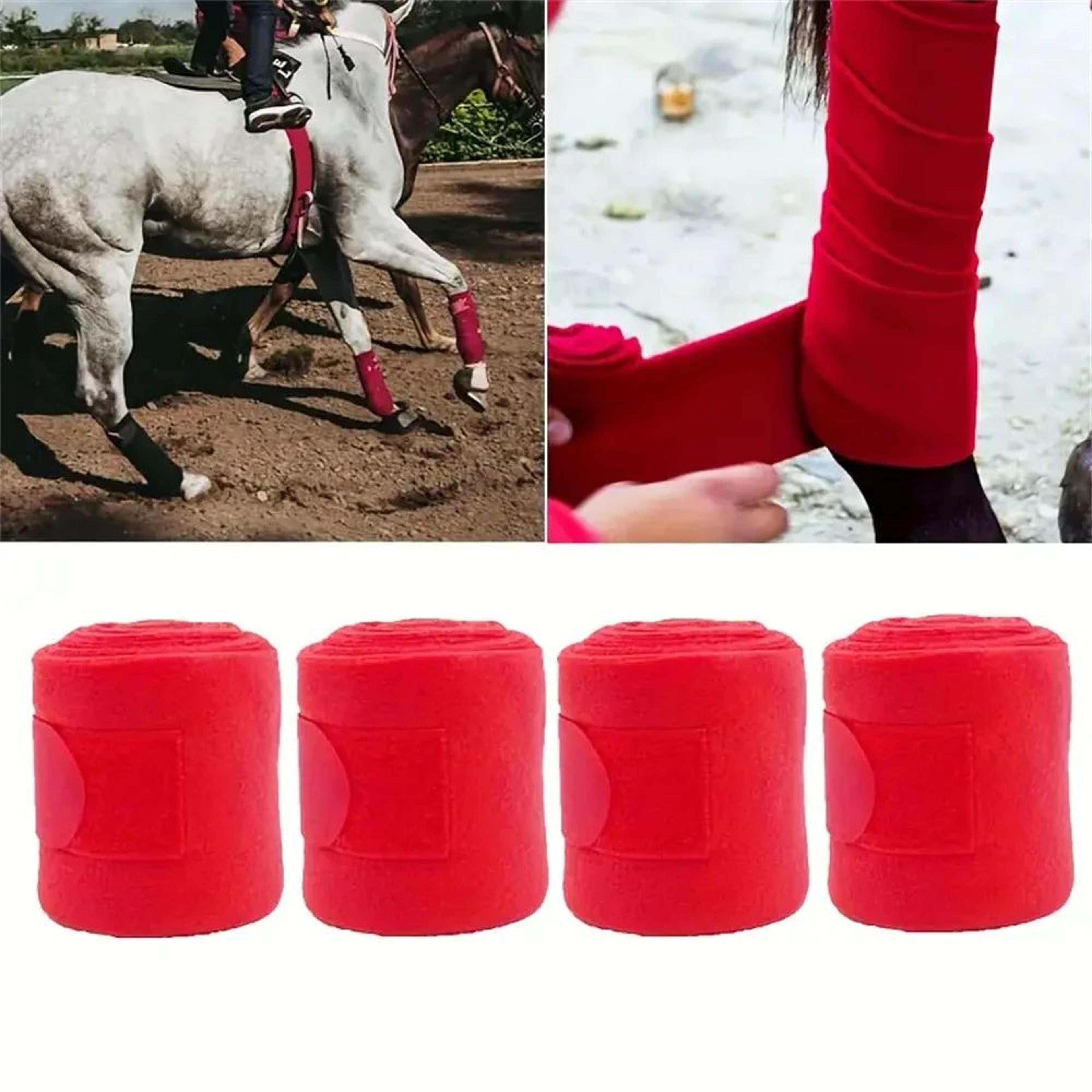 8.2 ft double-sided furry horse leg wraps – soft equine leg bandages for support, protection & stable care
