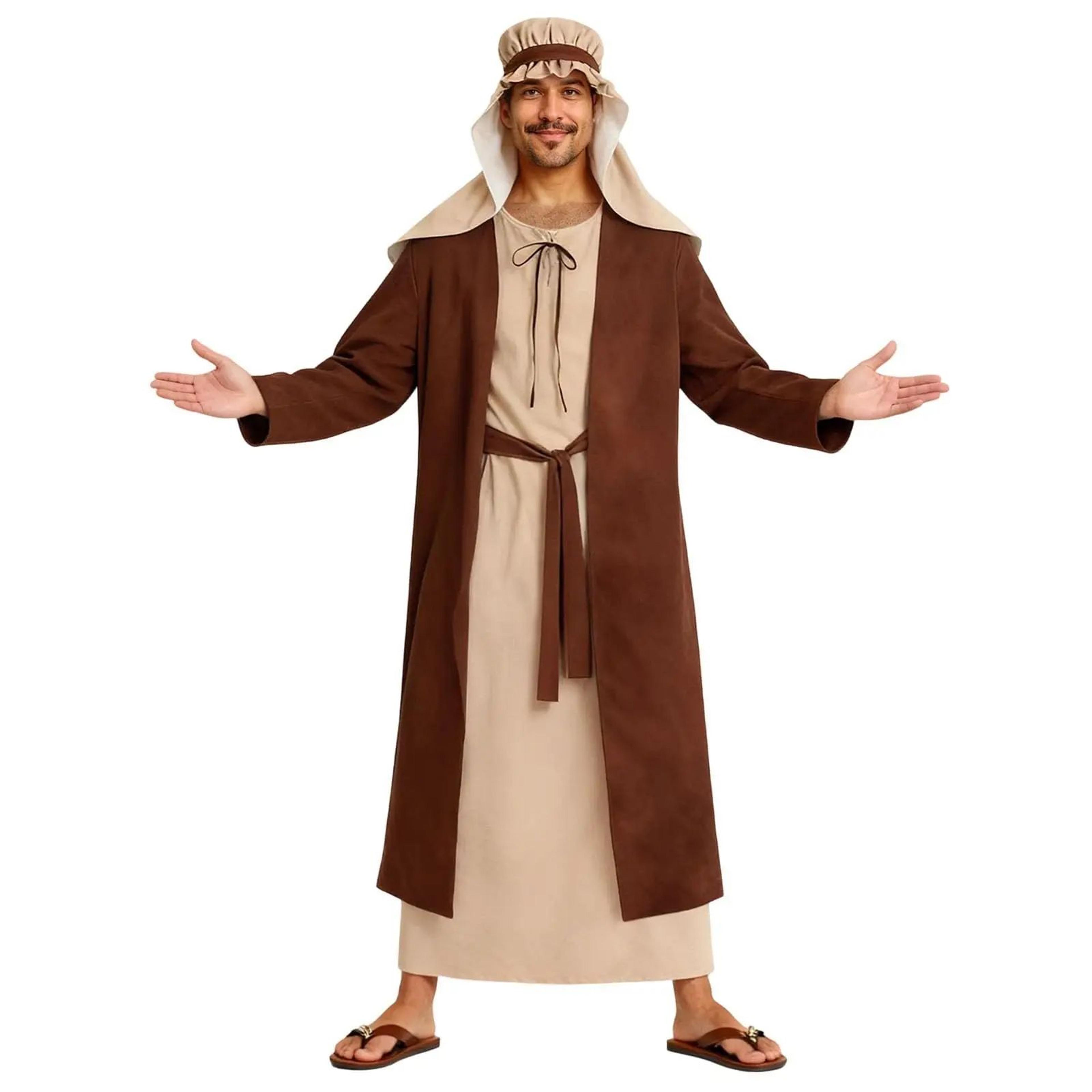 adult saint joseph costume – biblical shepherd robe middle eastern cosplay outfit for religious plays & costume parties