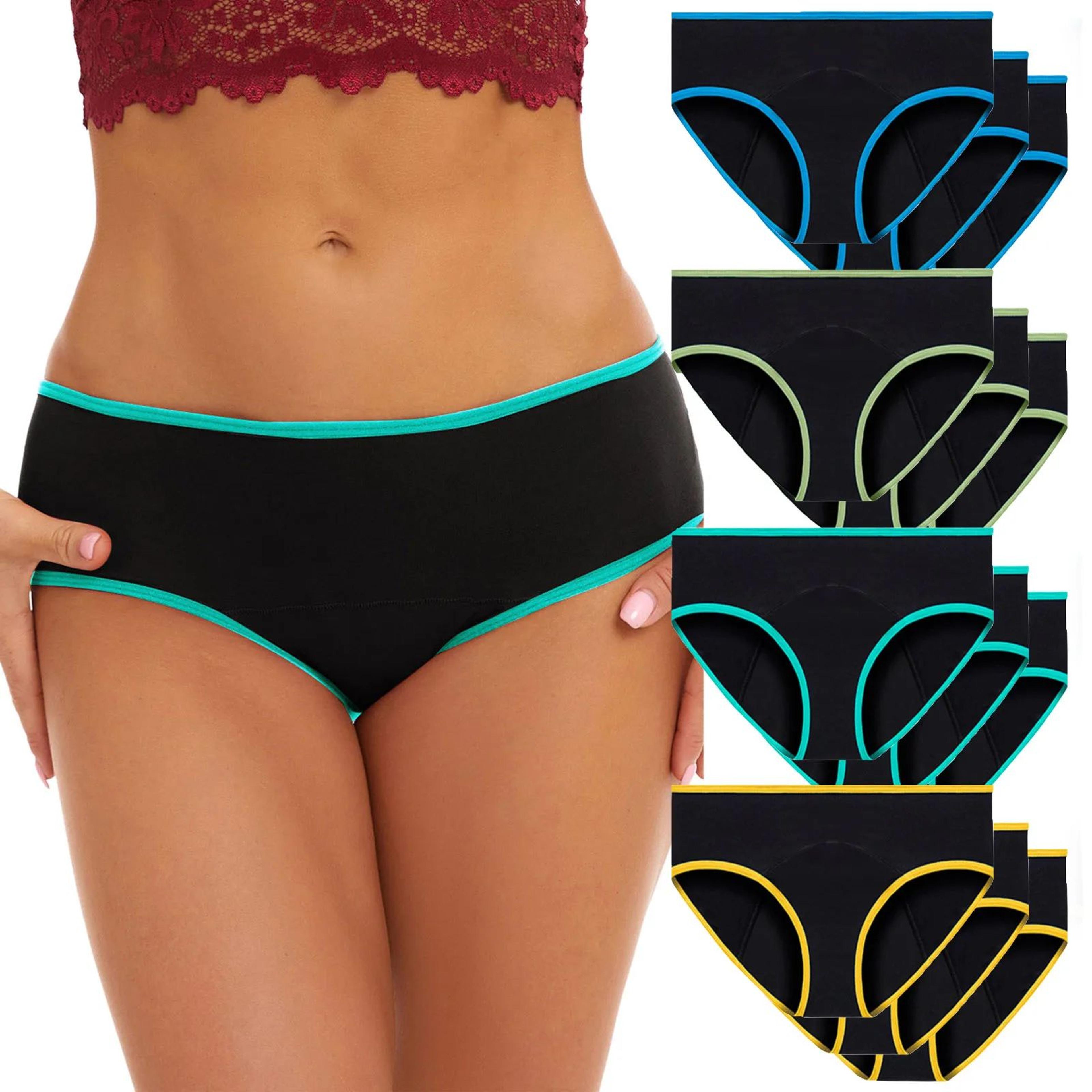 3pcs women's menstrual panties – leak-resistant ice silk period underwear, seamless mid waist physiological briefs