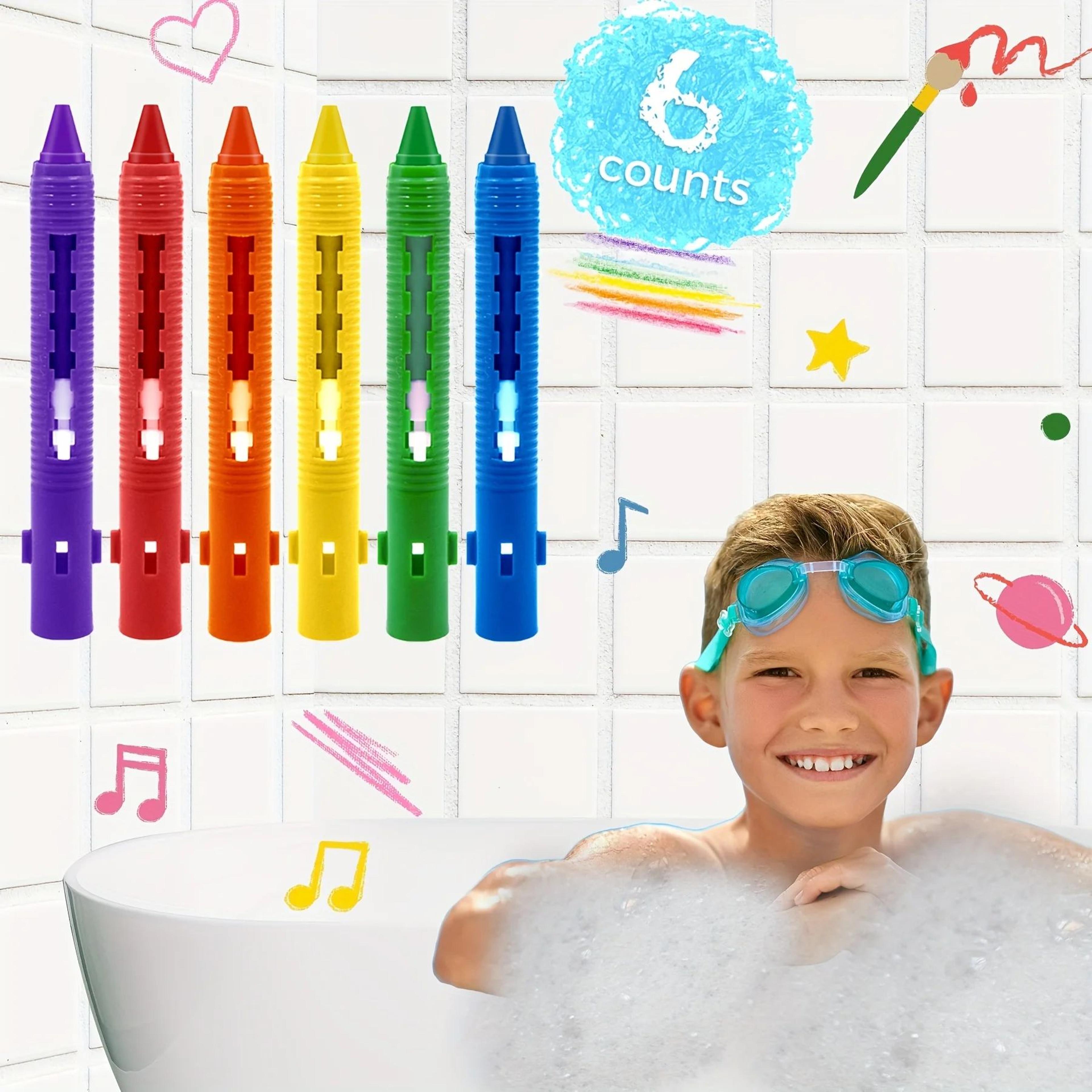 washable bath crayons set – colorful easy-clean bathtub markers for kids, shower drawing, creative art & bath time fun