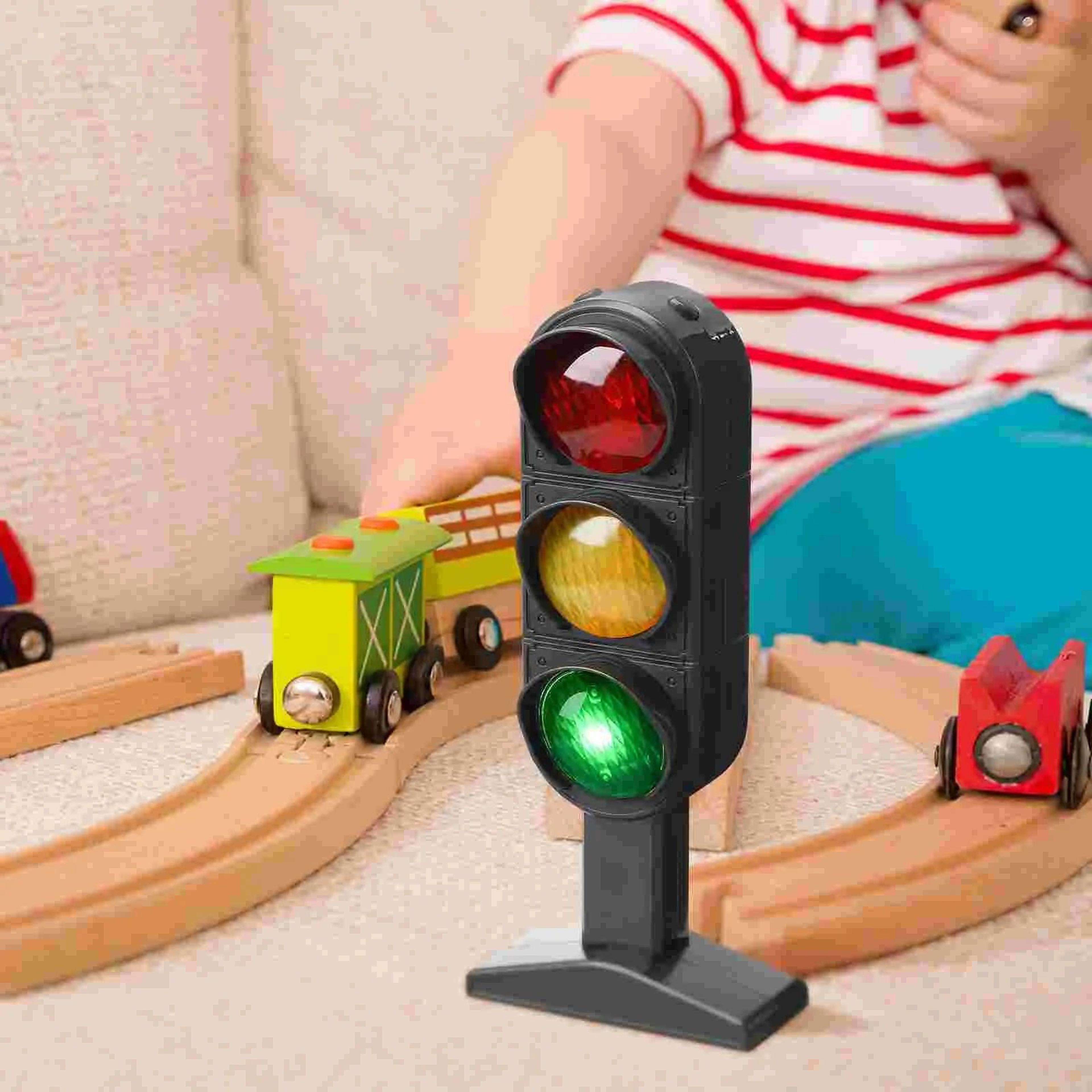 simulation traffic light lamp – realistic plastic road signal toy for kids traffic safety learning, home & desk decor