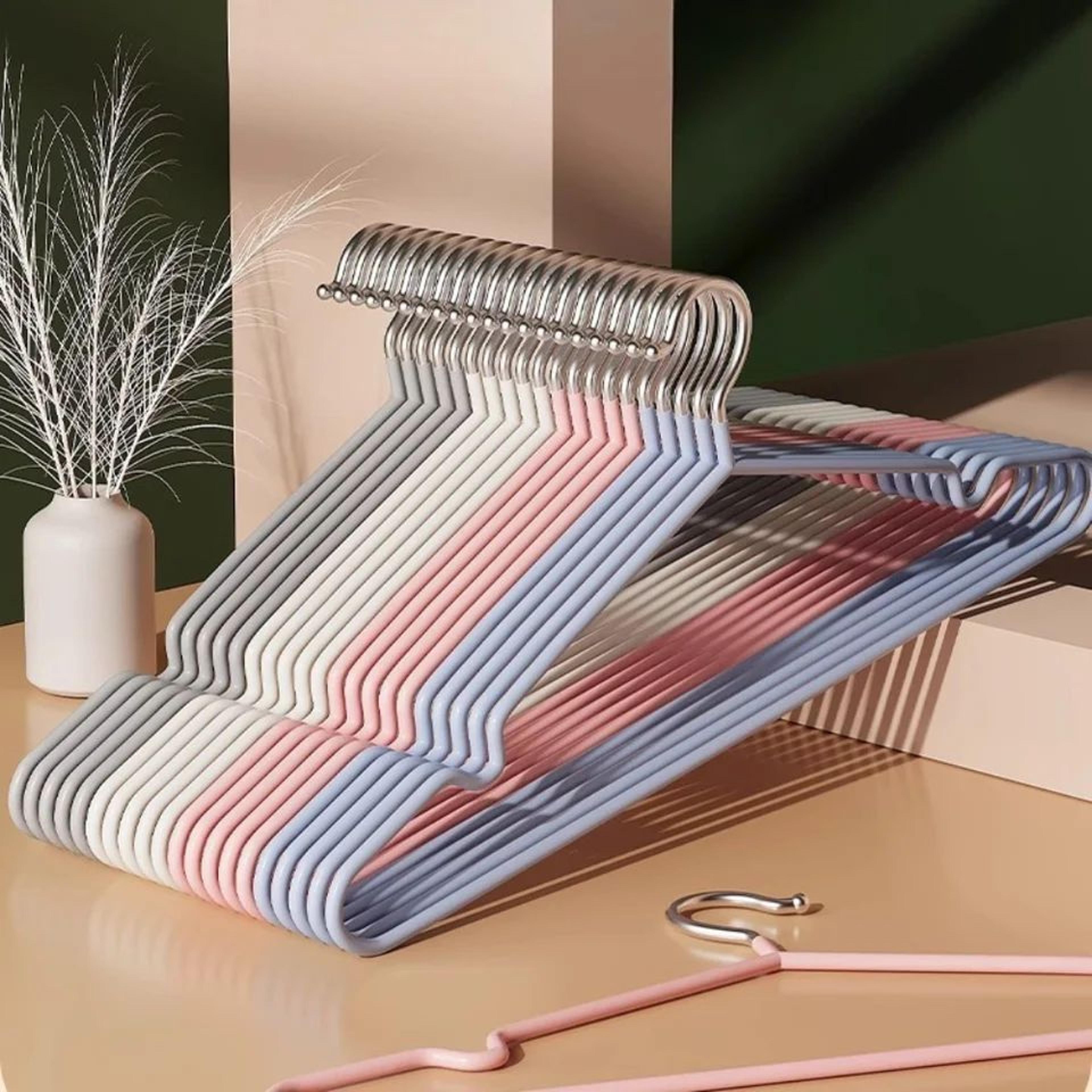 heavy duty metal clothes hangers – anti-slip space saving closet organizers for home, boutique, garage & wardrobe storag