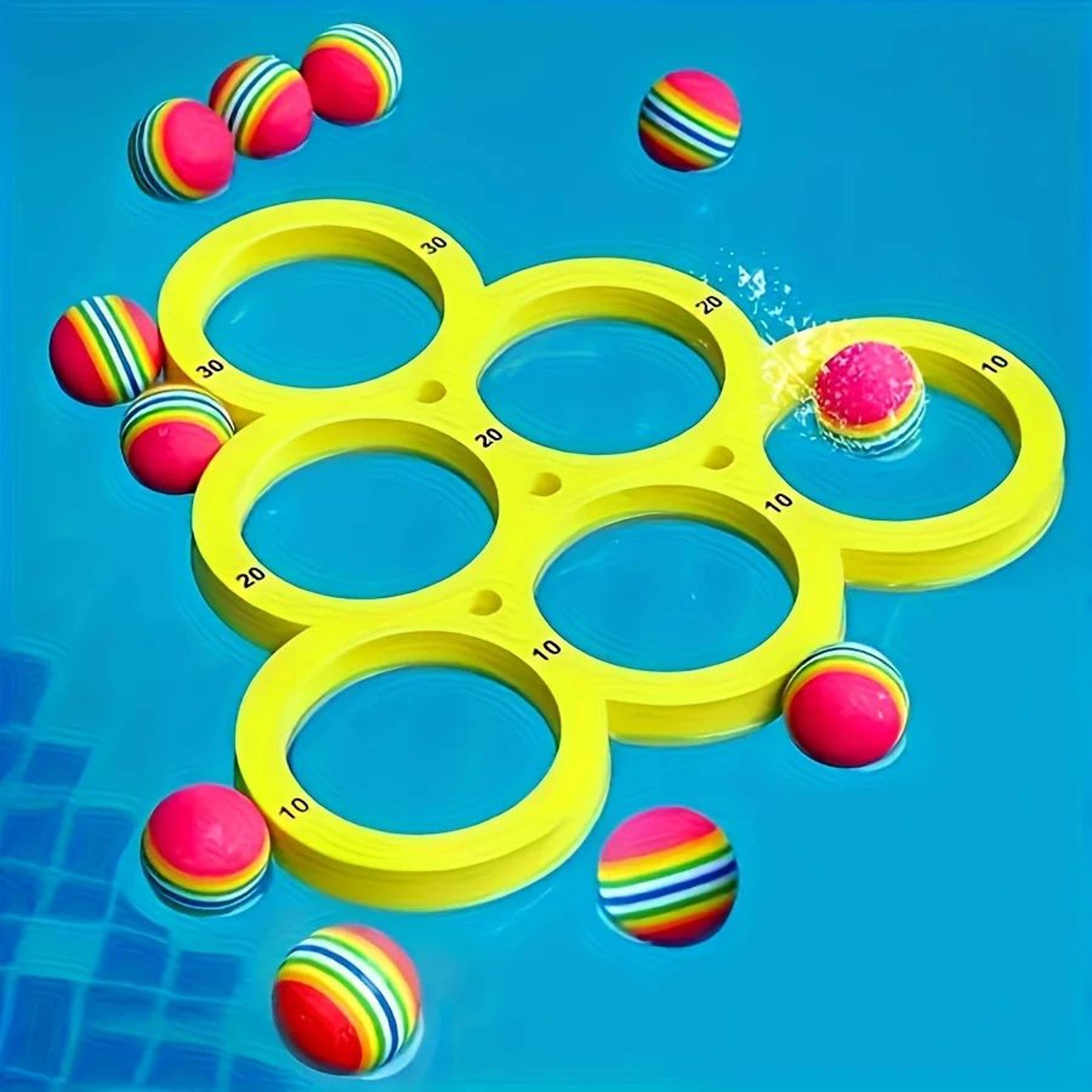 floating pool toss game set – eva water throwing game mat for family swimming pool parties, kids & outdoor summer fun